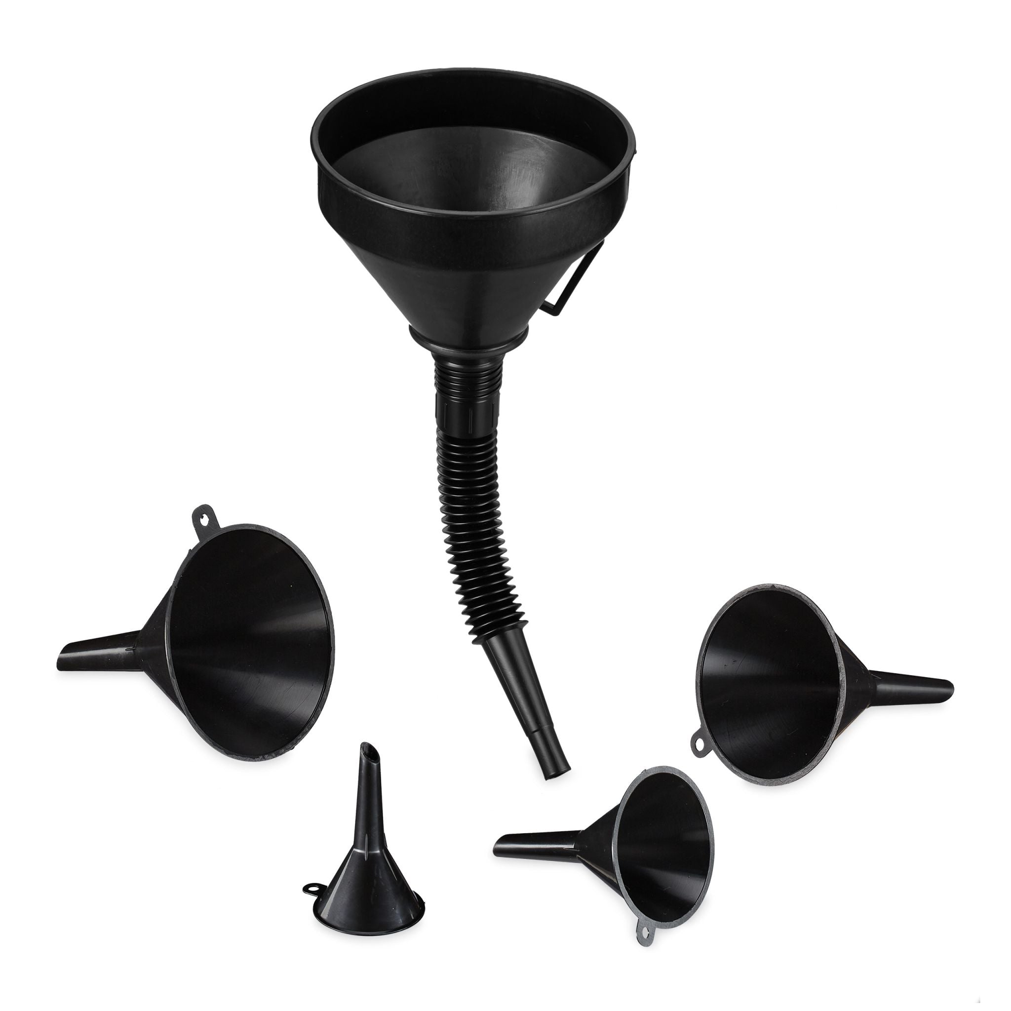 Trichter-Set mit Schlauch Schwarz von Relaxdays