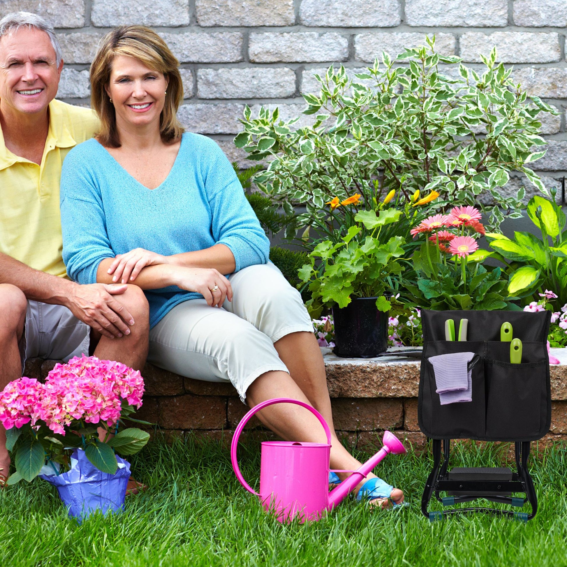 Kniebank für Gartenarbeit Schwarz von Relaxdays
