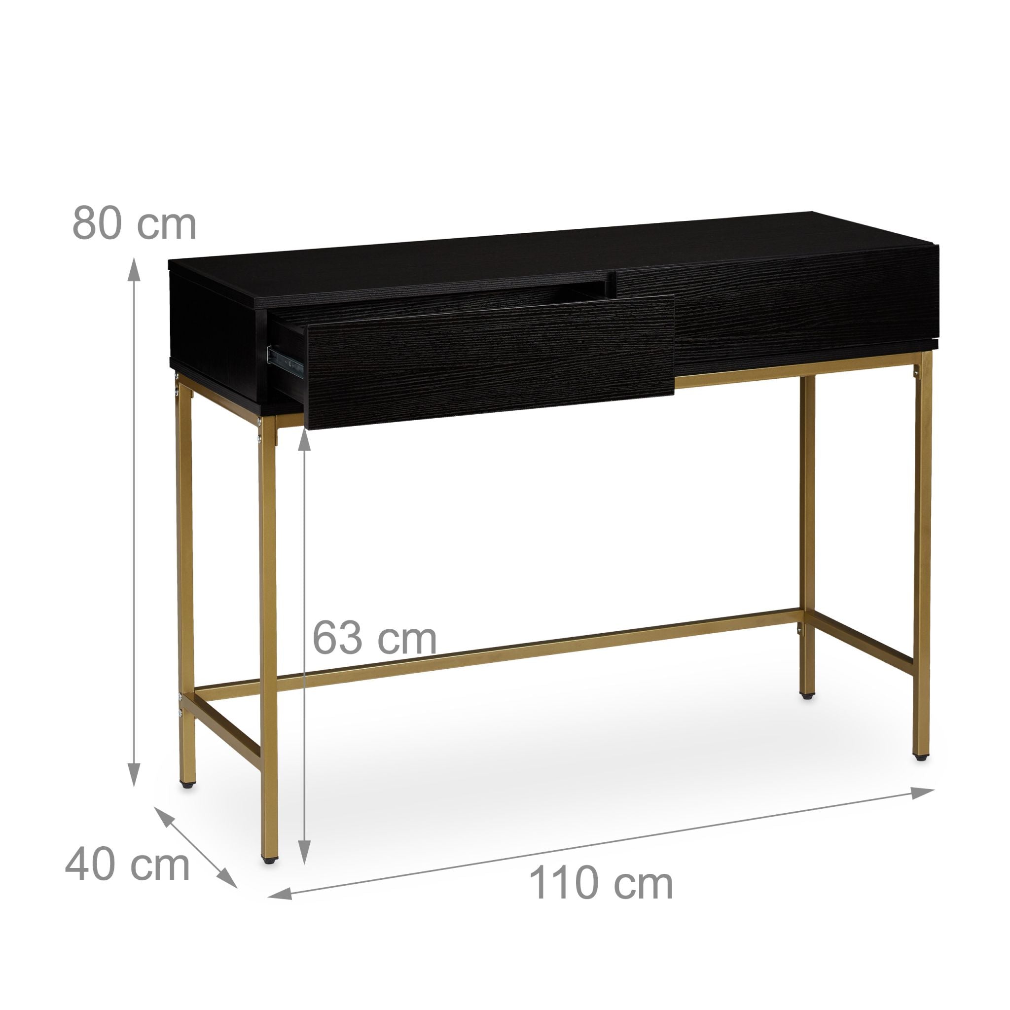 Konsolentisch Gold Schwarz Gold-Schwarz von Relaxdays