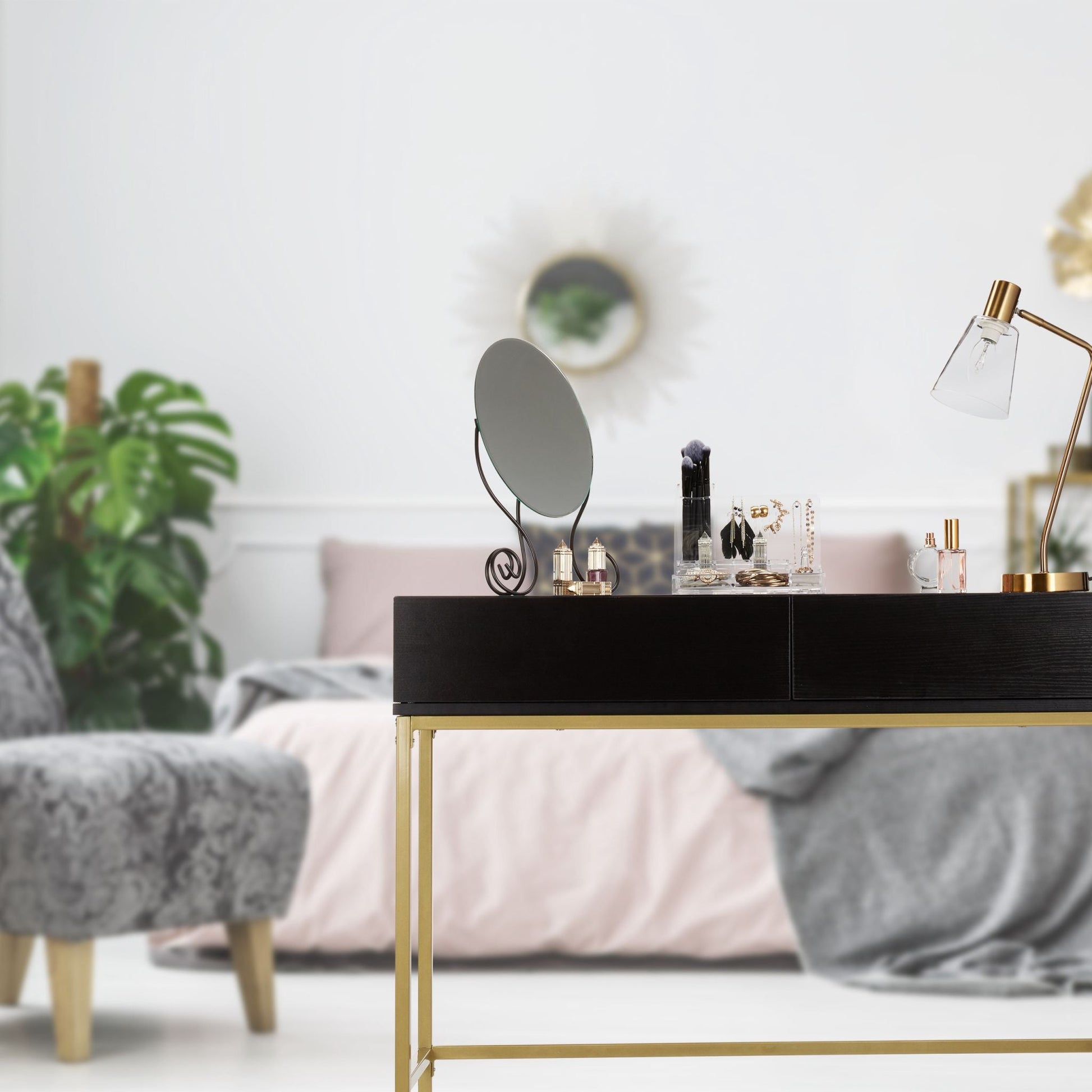 Konsolentisch Gold Schwarz Gold-Schwarz von Relaxdays