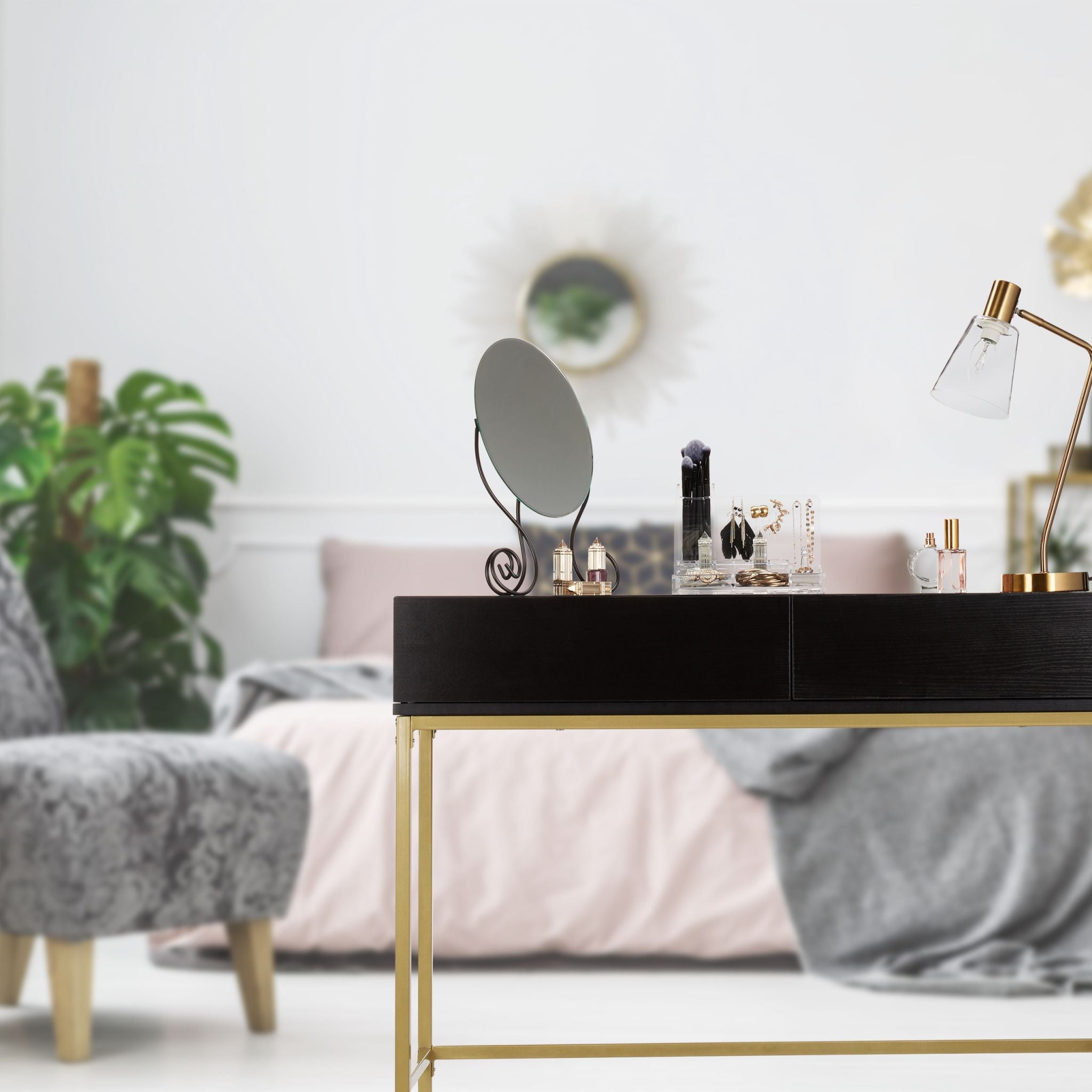 Konsolentisch Gold Schwarz Gold-Schwarz von Relaxdays