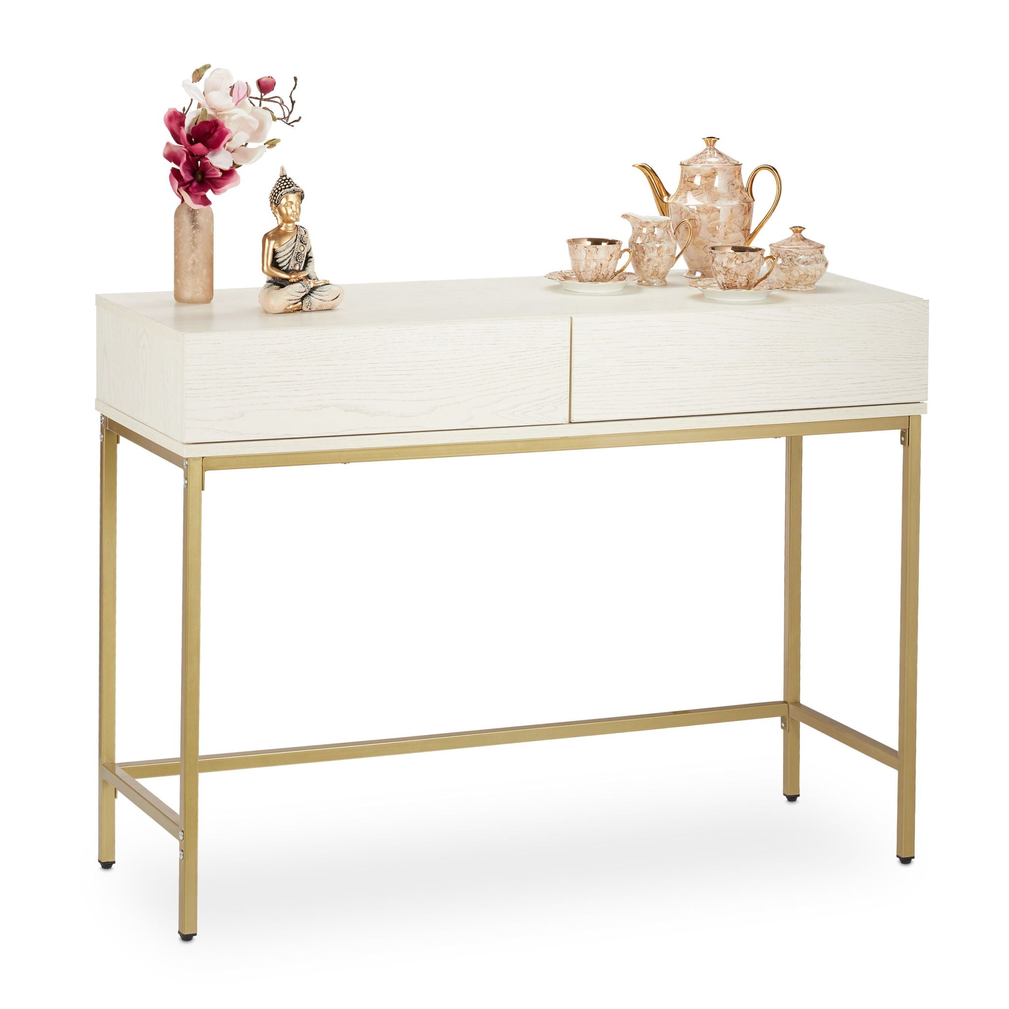 Konsolentisch Gold Weiss Weiss-Gold von Relaxdays
