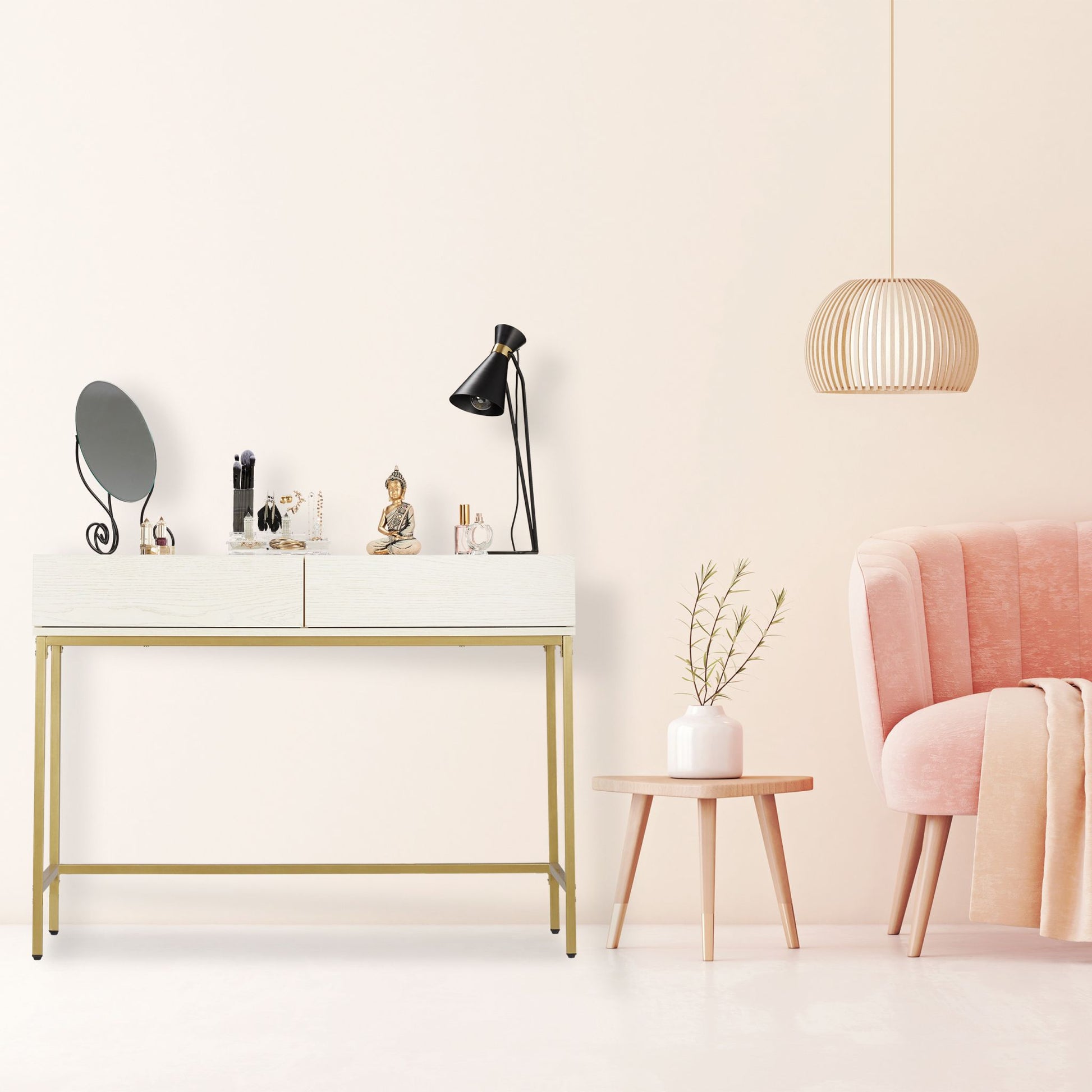 Konsolentisch Gold Weiss Weiss-Gold von Relaxdays