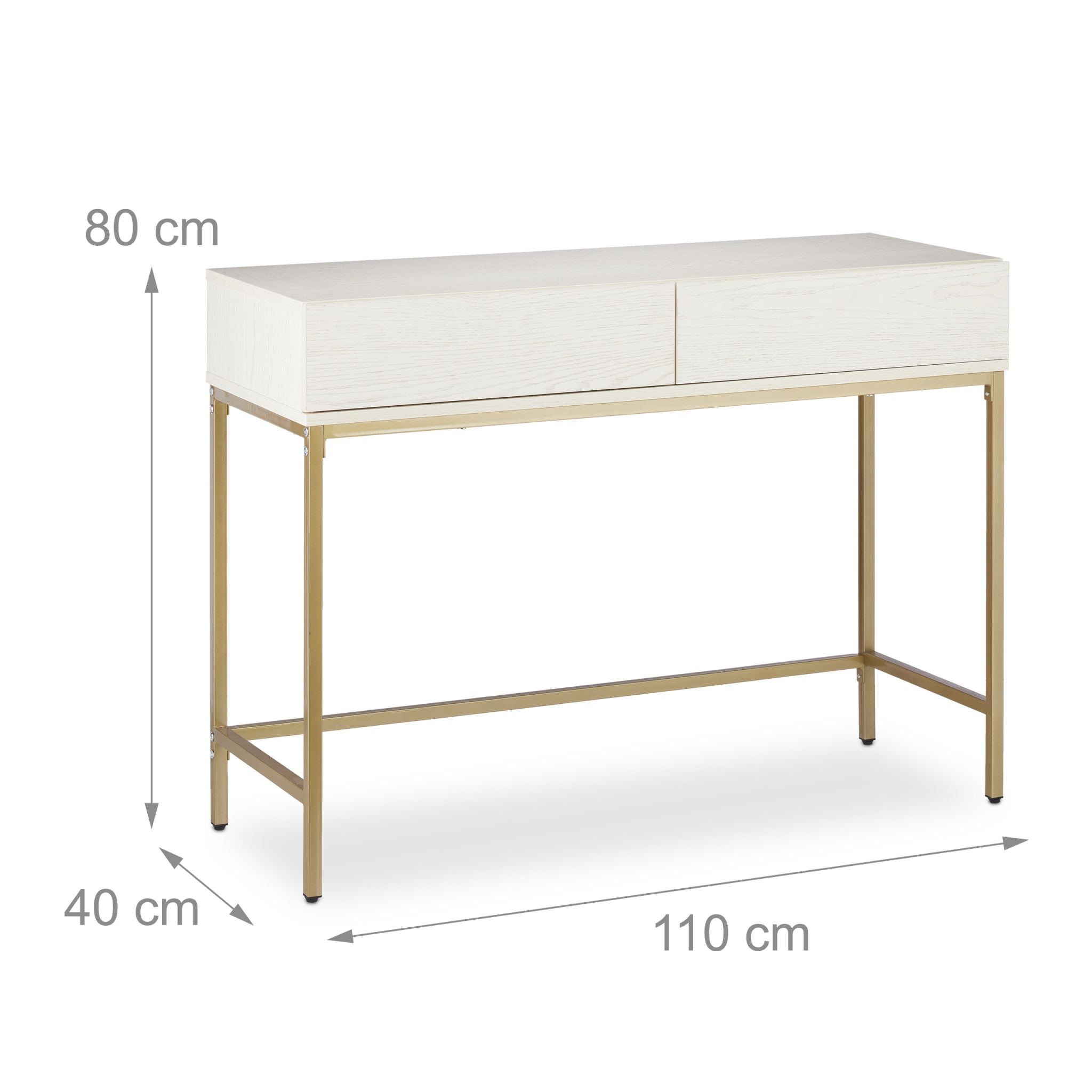 Konsolentisch Gold Weiss Weiss-Gold von Relaxdays