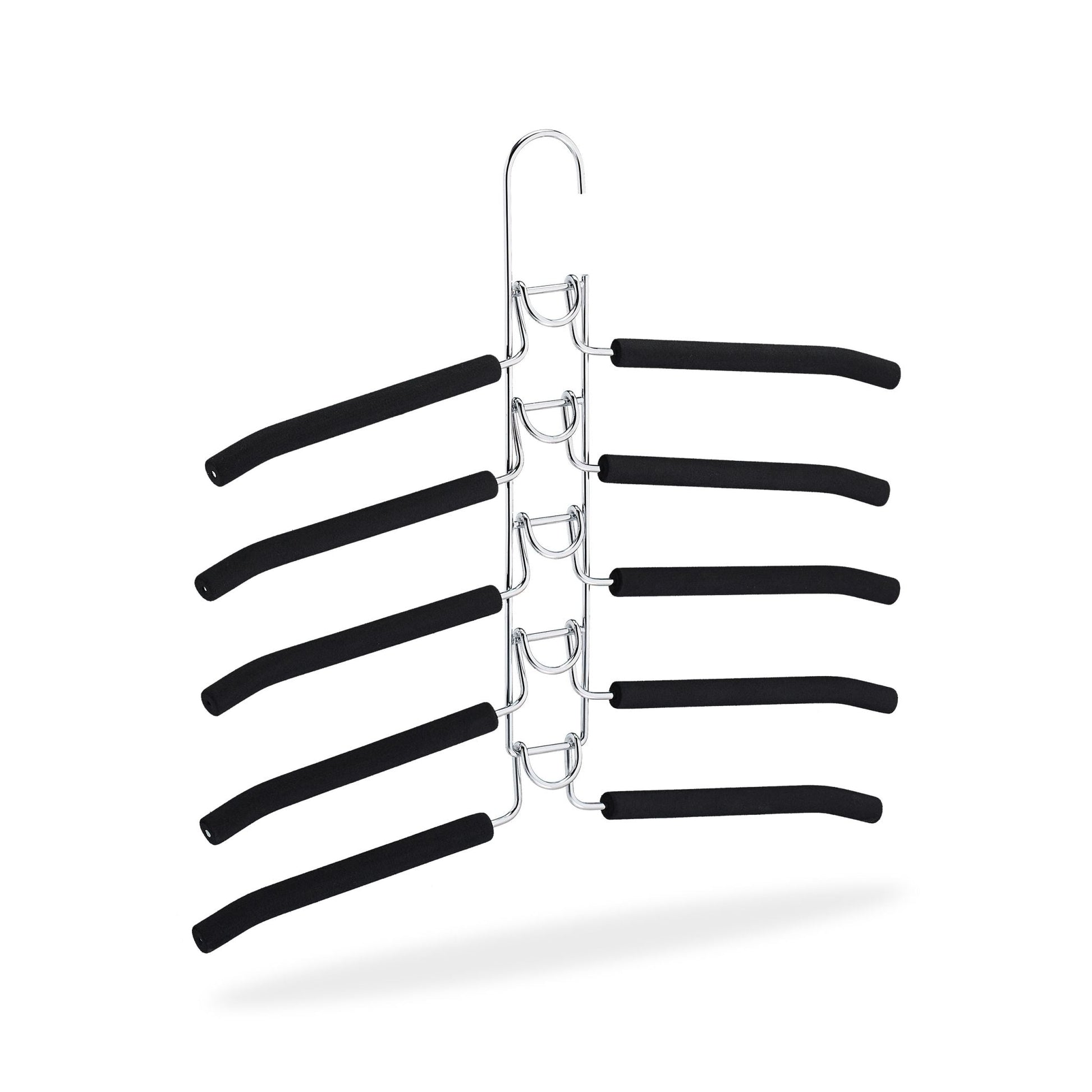 Kleiderbügel mehrfach 3er-Set Schwarz-Silber von Relaxdays
