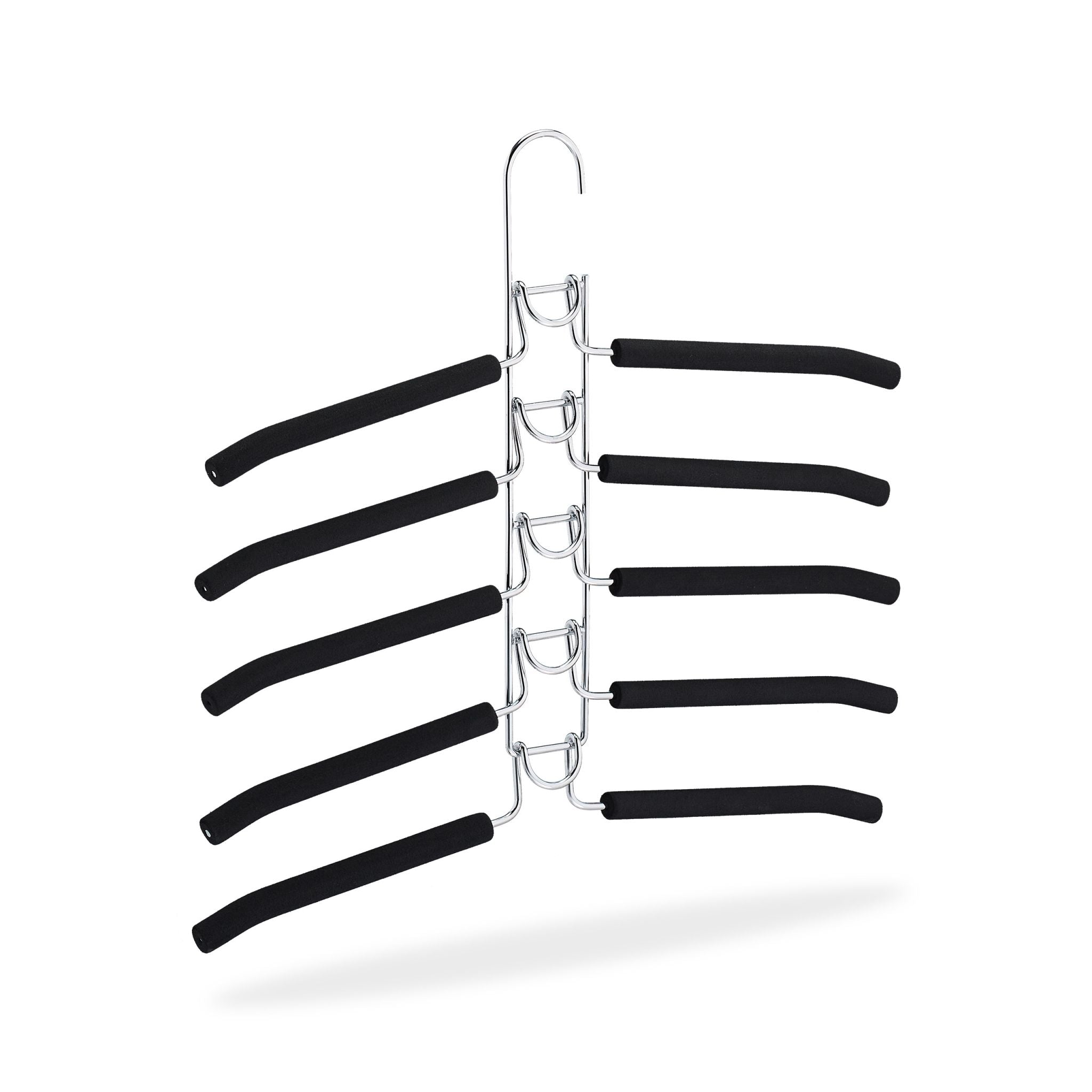 Kleiderbügel mehrfach 3er-Set Schwarz-Silber von Relaxdays