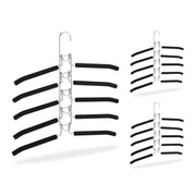 Kleiderbügel mehrfach 3er-Set Schwarz-Silber von Relaxdays