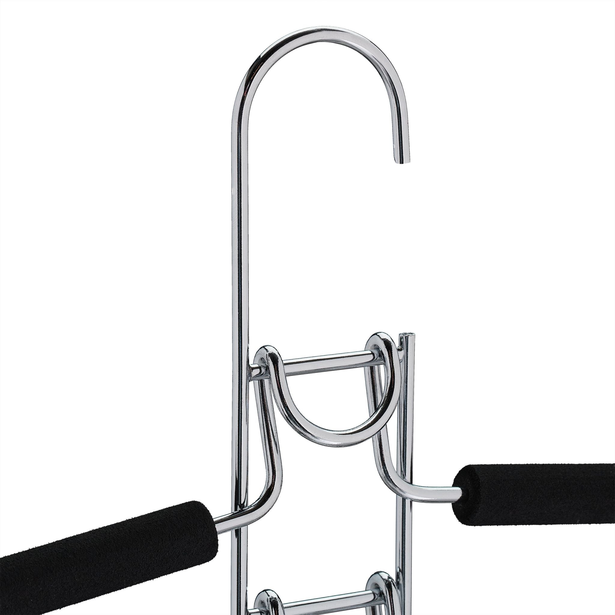 Kleiderbügel mehrfach 3er-Set Schwarz-Silber von Relaxdays