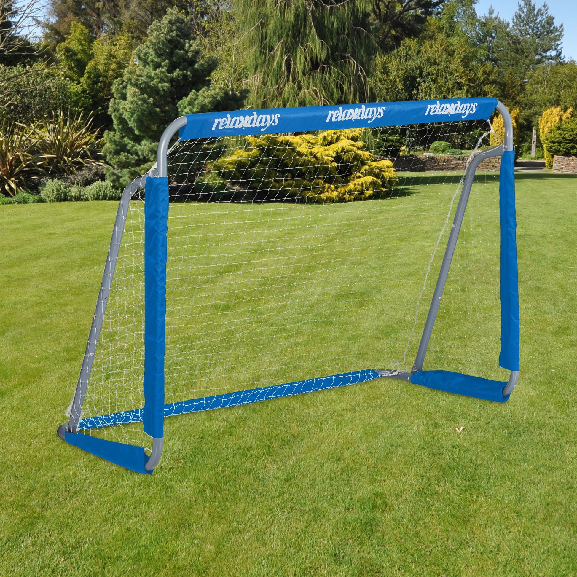 Fussballtor Weiss-Blau-Grau von Relaxdays