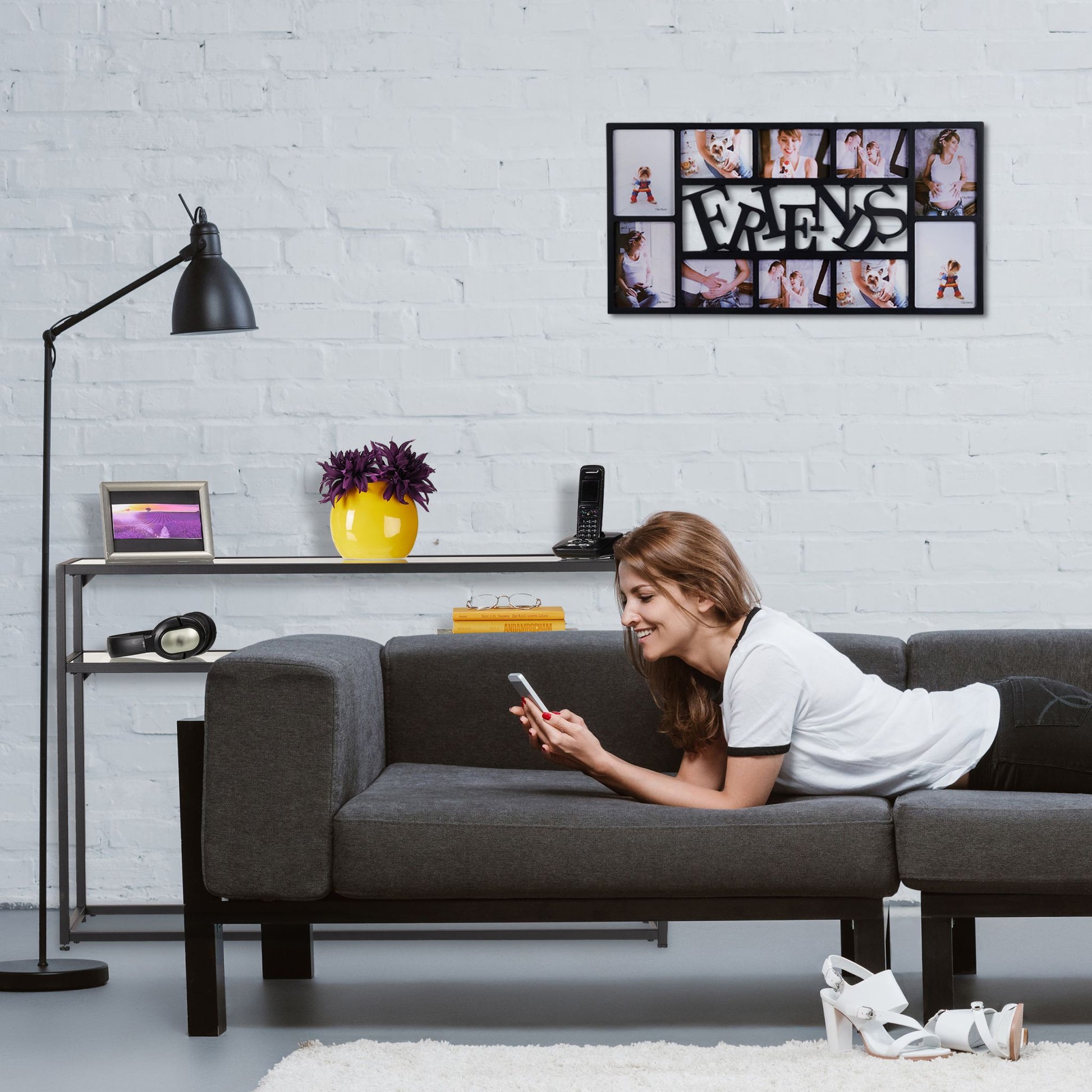 Konsolentisch mit Glasplatte Schwarz-Transparent von Relaxdays