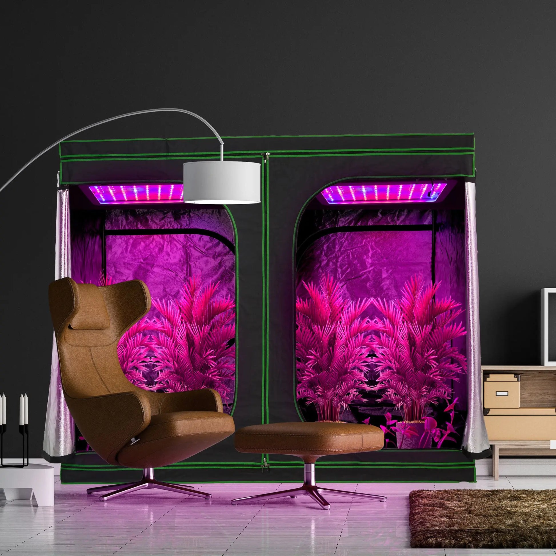 Growzelt für innen Grün-Schwarz von Relaxdays