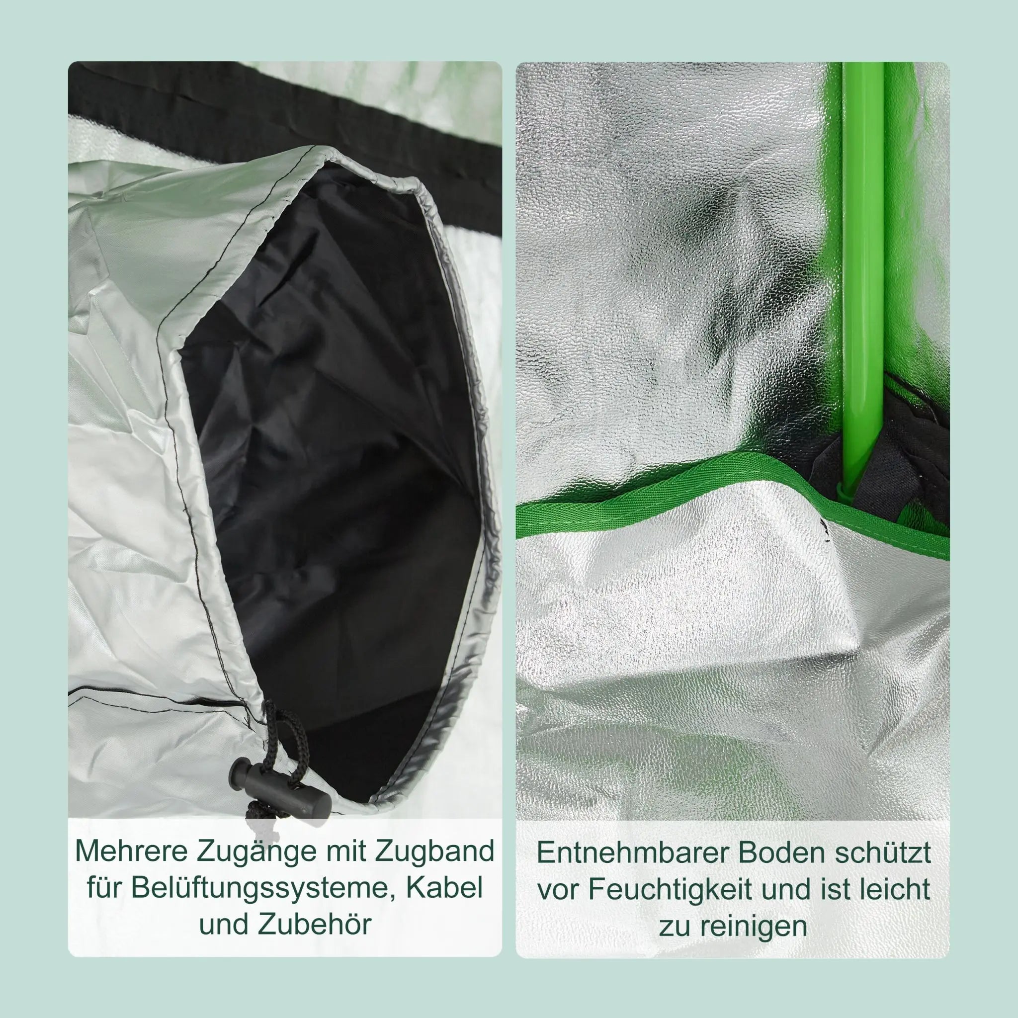 Growzelt für innen Grün-Schwarz von Relaxdays