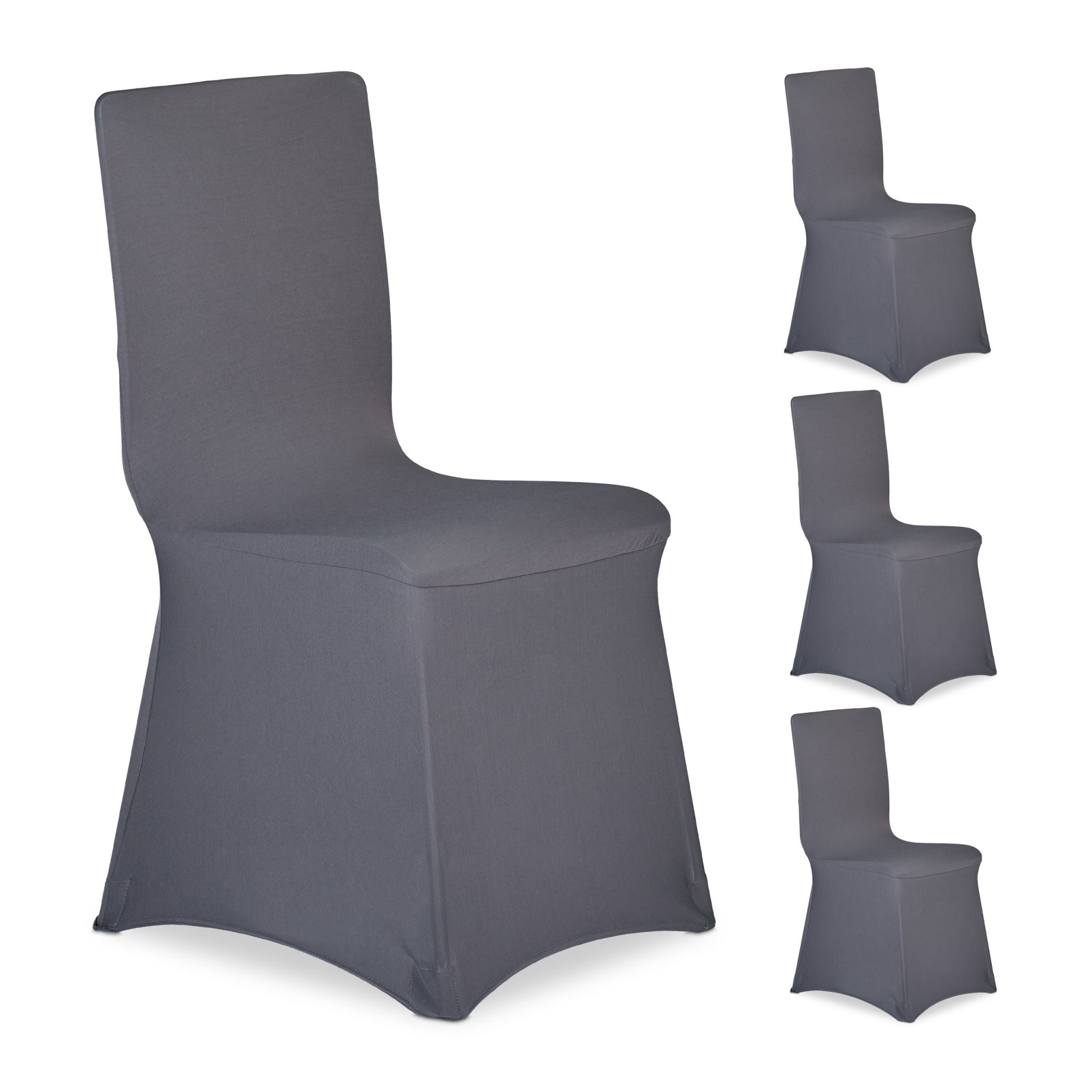 Stuhlhussen 4er-Set Anthrazit von Relaxdays