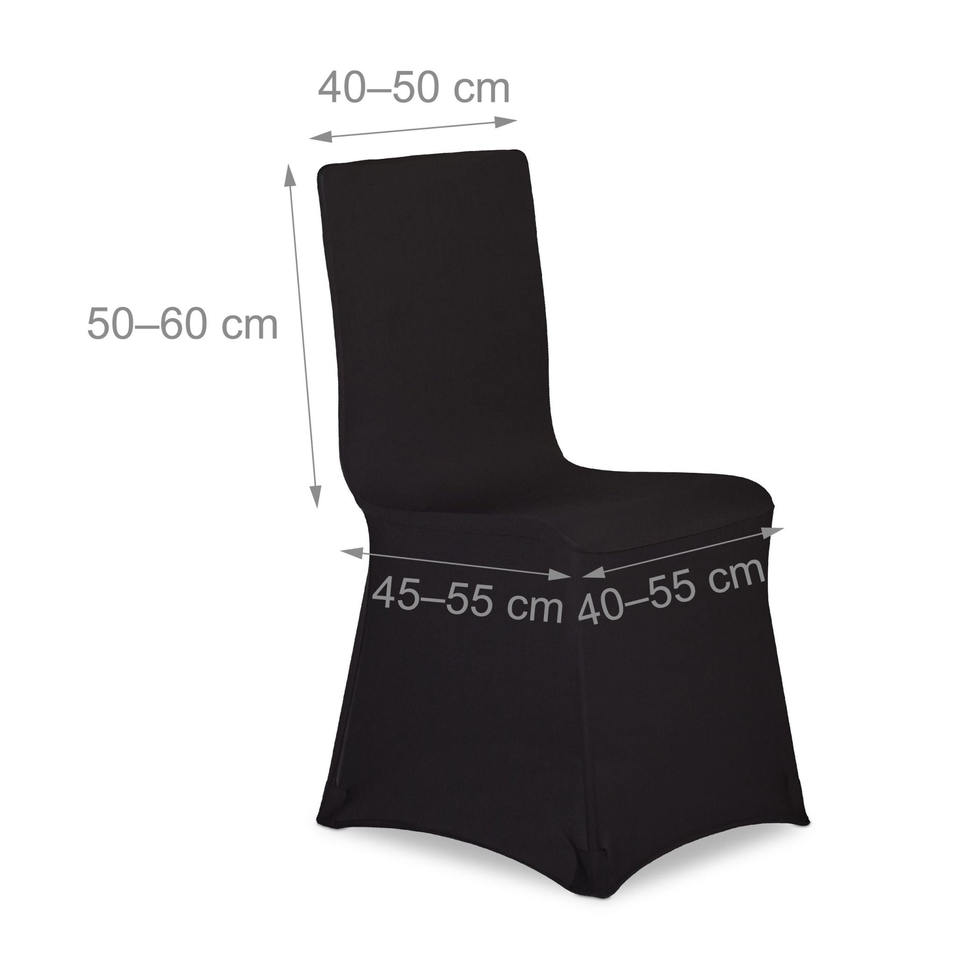 Stuhlhussen 4er-Set Schwarz von Relaxdays