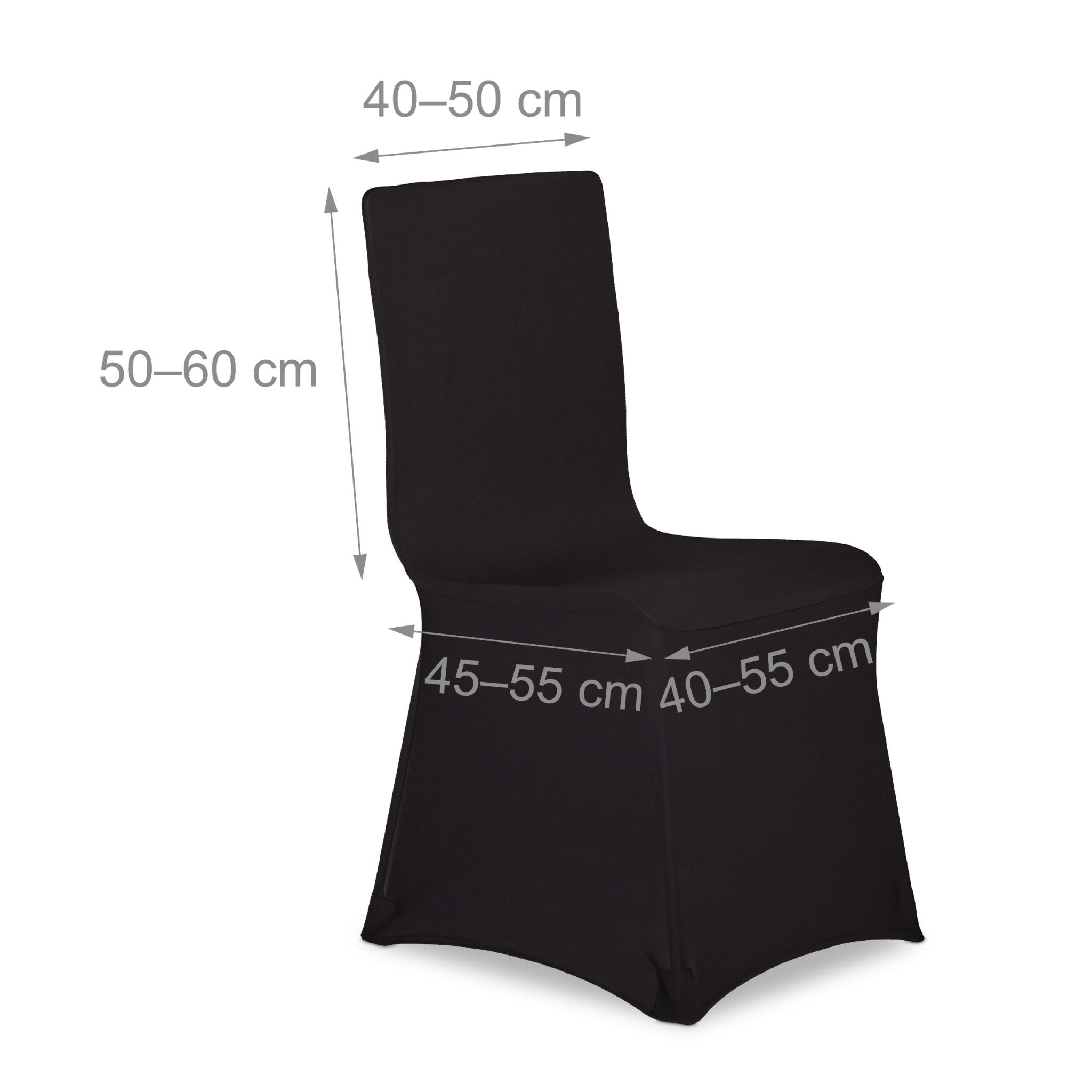 Stuhlhussen 4er-Set Schwarz von Relaxdays