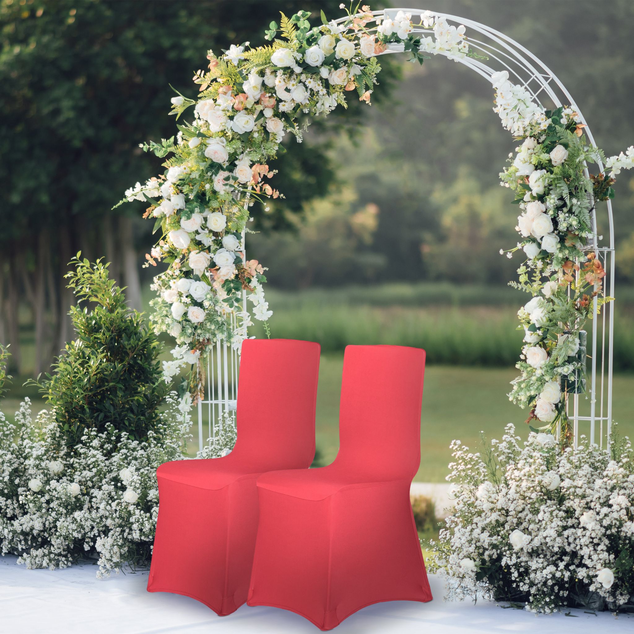 Stuhlhussen 4er-Set Dunkelrot von Relaxdays