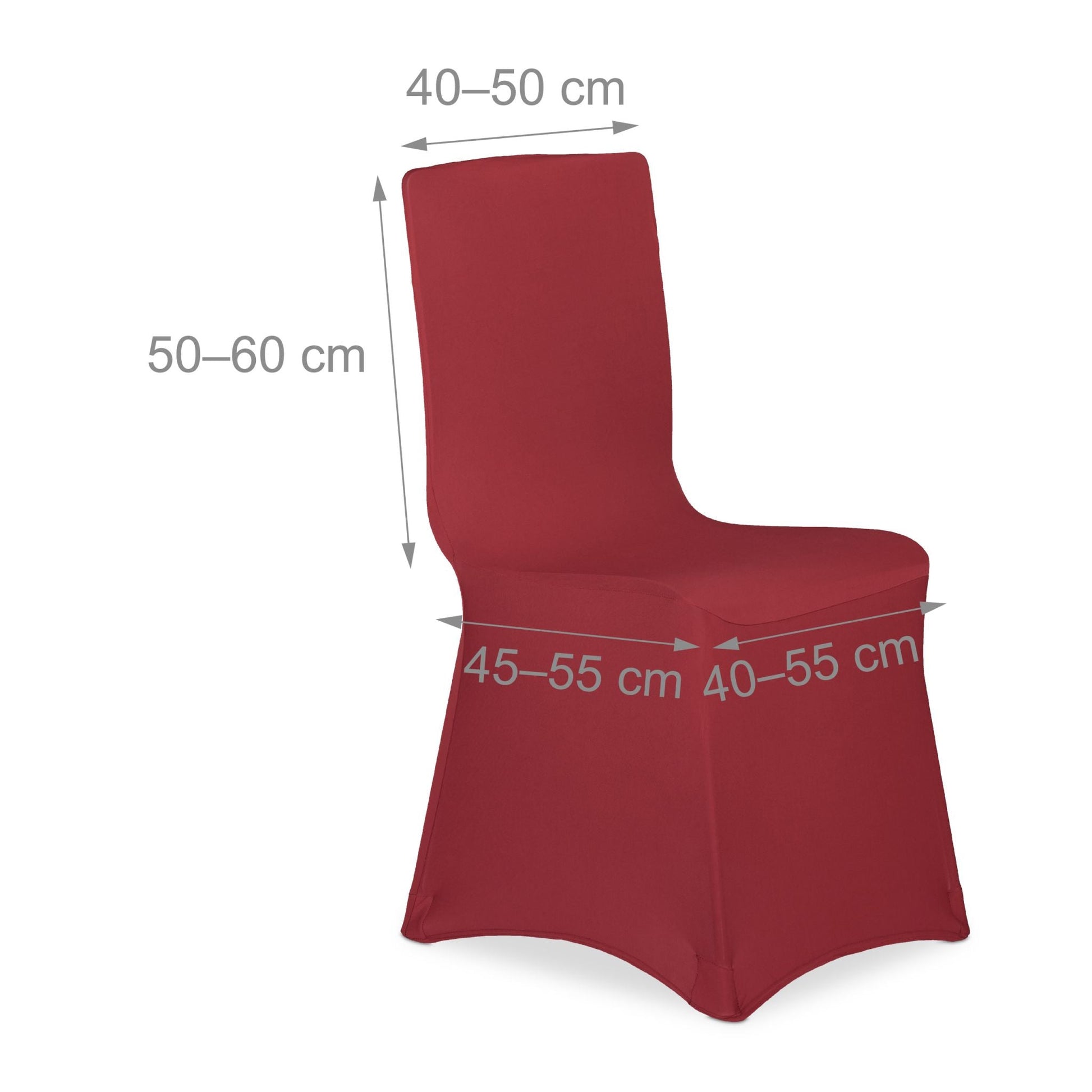 Stuhlhussen 4er-Set Dunkelrot von Relaxdays