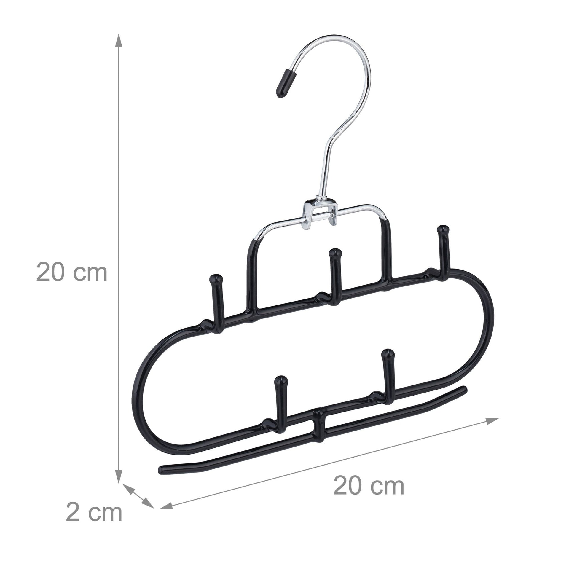 Gürtelhalter mit 5 Haken 3er-Set Schwarz-Silber von Relaxdays