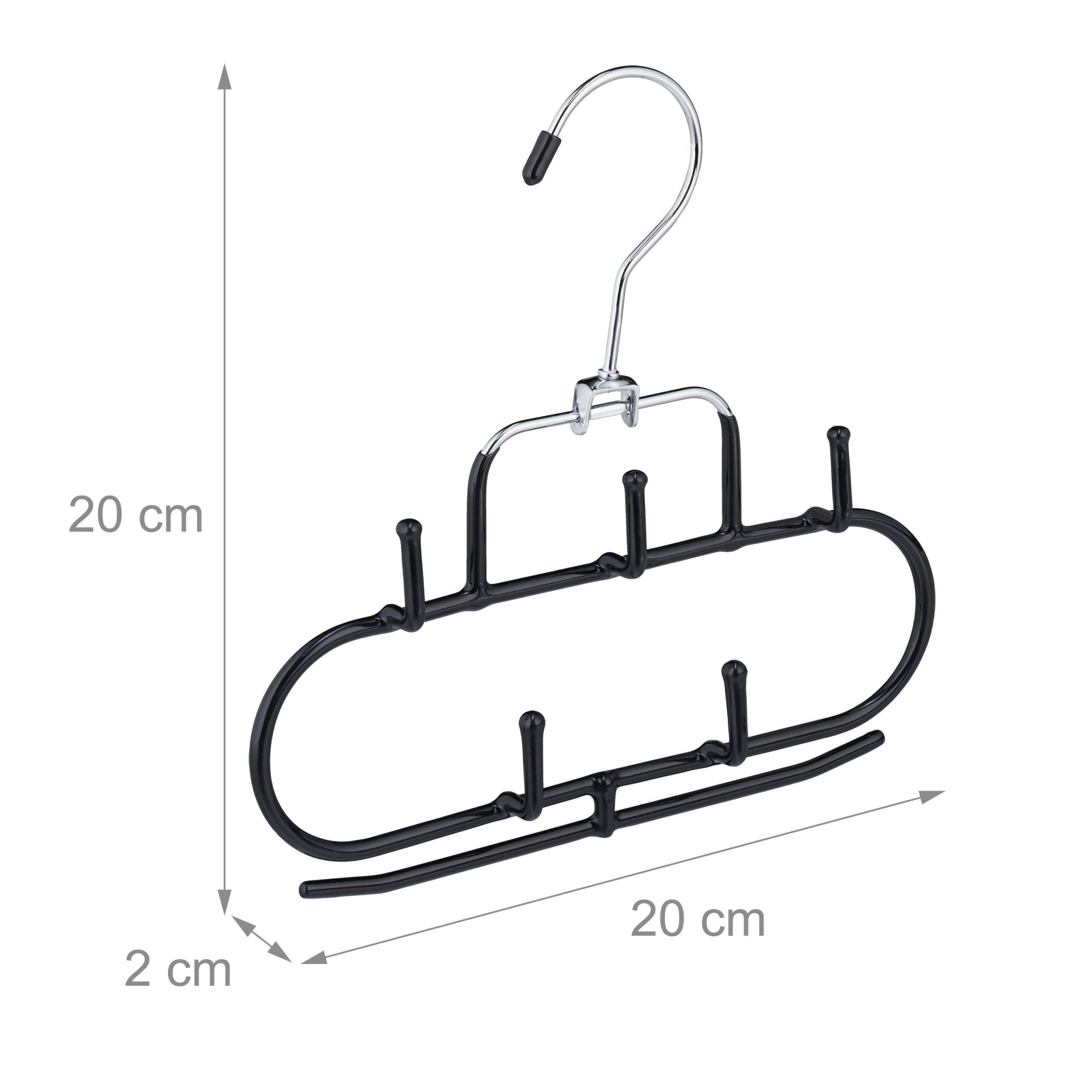 Gürtelhalter mit 5 Haken 3er-Set Schwarz-Silber von Relaxdays