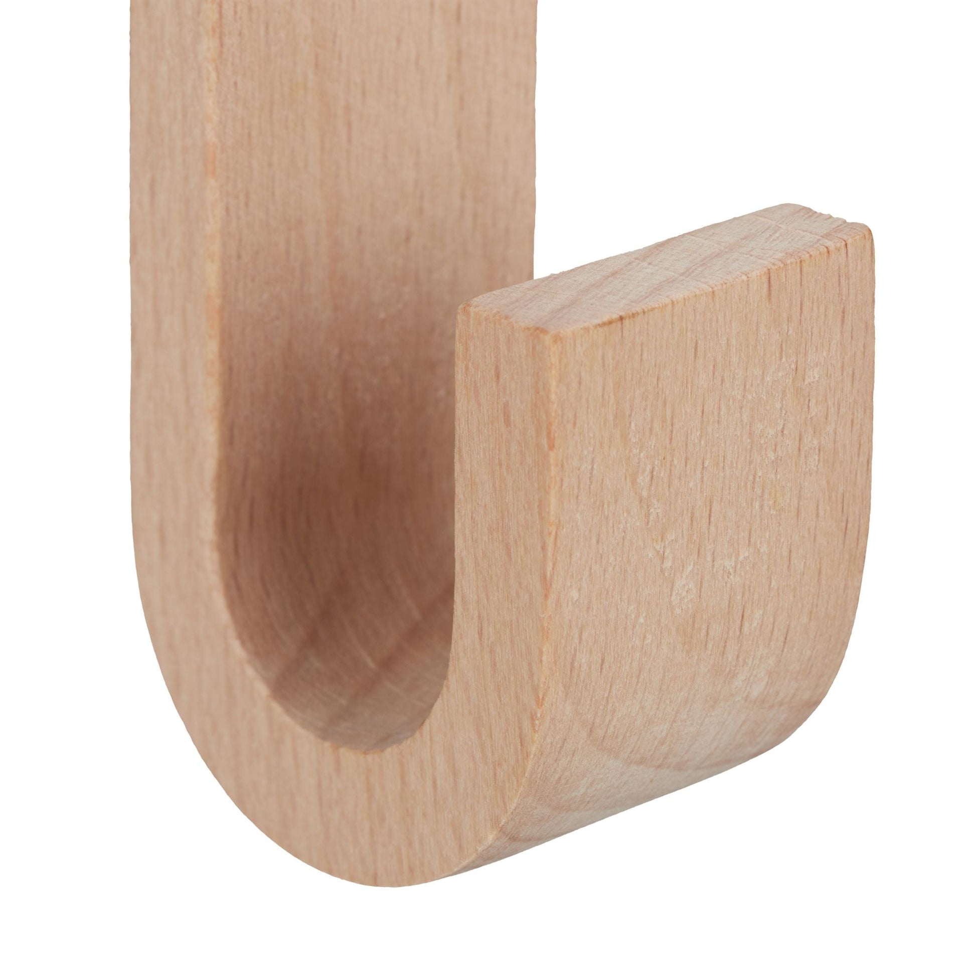 Türhaken Holz 5er-Set Weiss-Hellbraun von Relaxdays