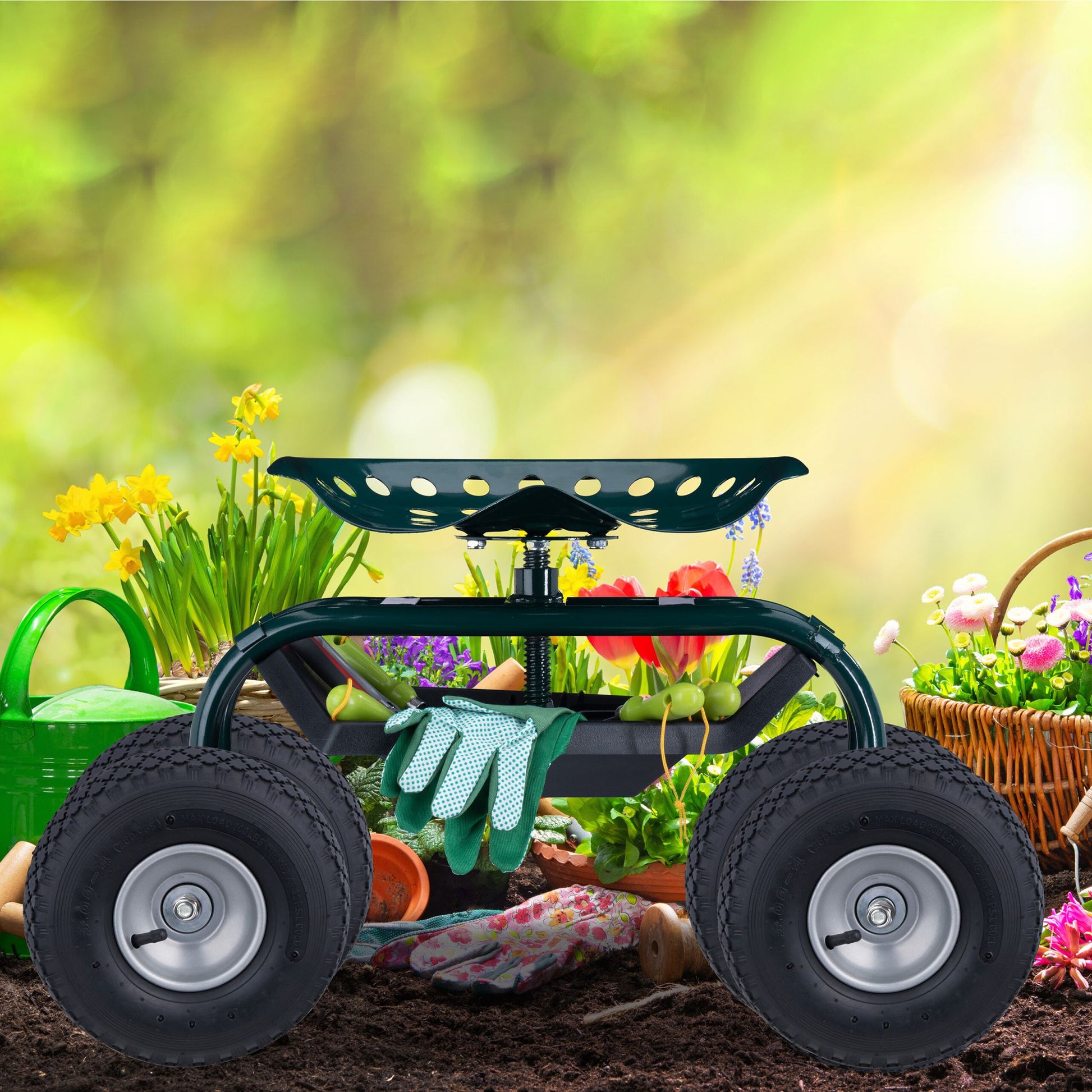 Sackkarrenrad 2er-Set 3.00-4 Schwarz-Grau von Relaxdays