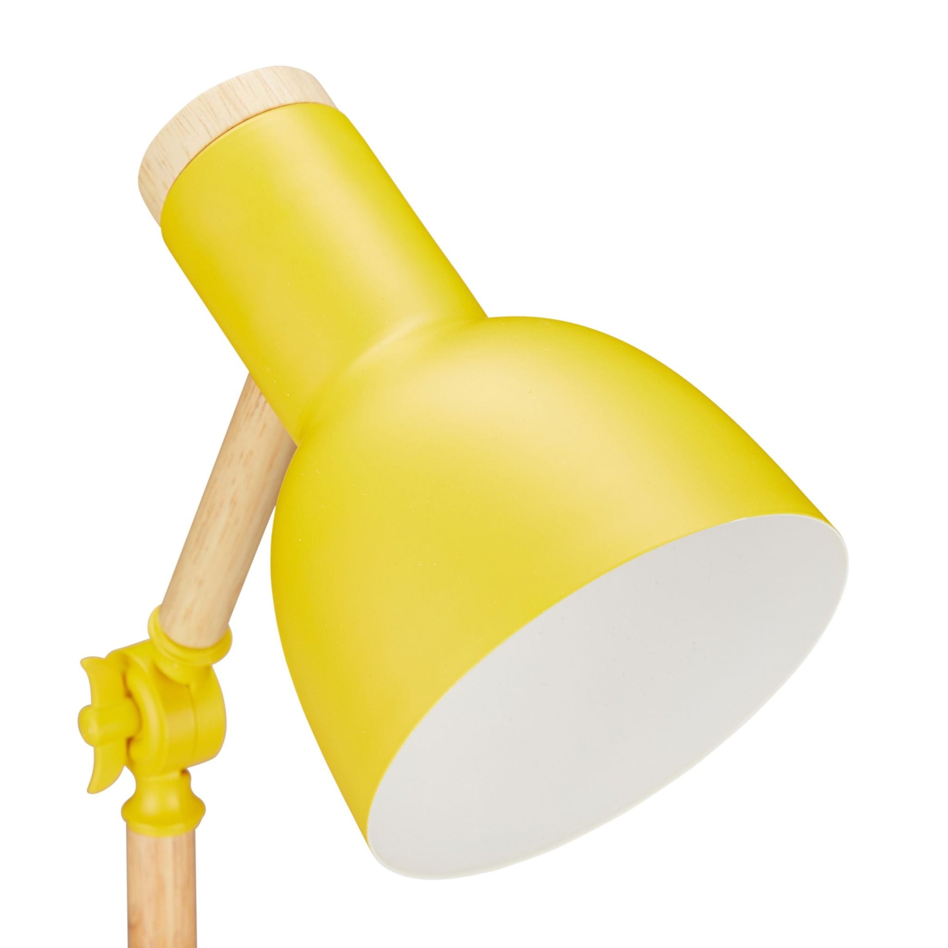 Schreibtischlampe Holz verstellbar Weiss-Gelb-Hellbraun von Relaxdays