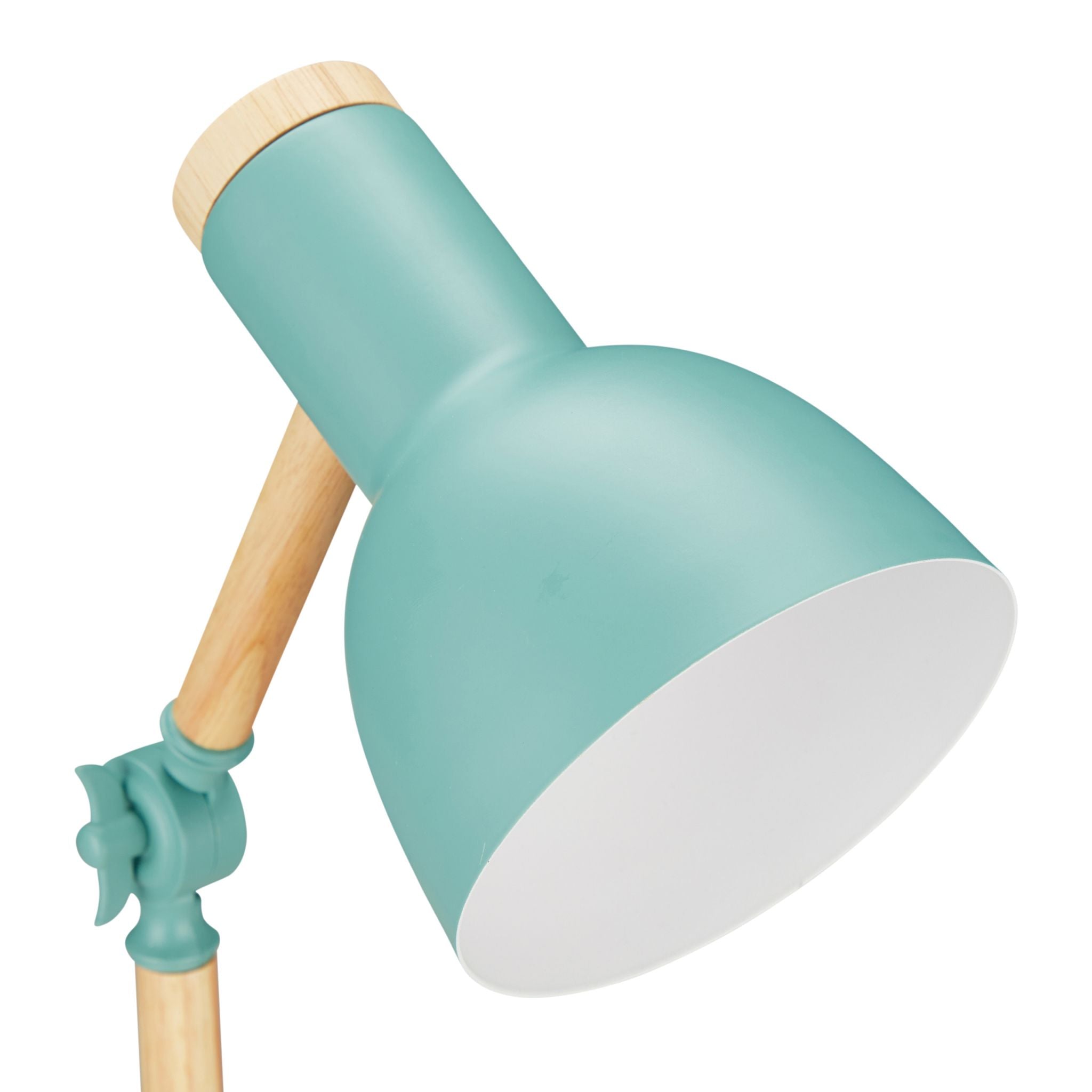 Schreibtischlampe Holz verstellbar Weiss-Grün-Hellbraun von Relaxdays