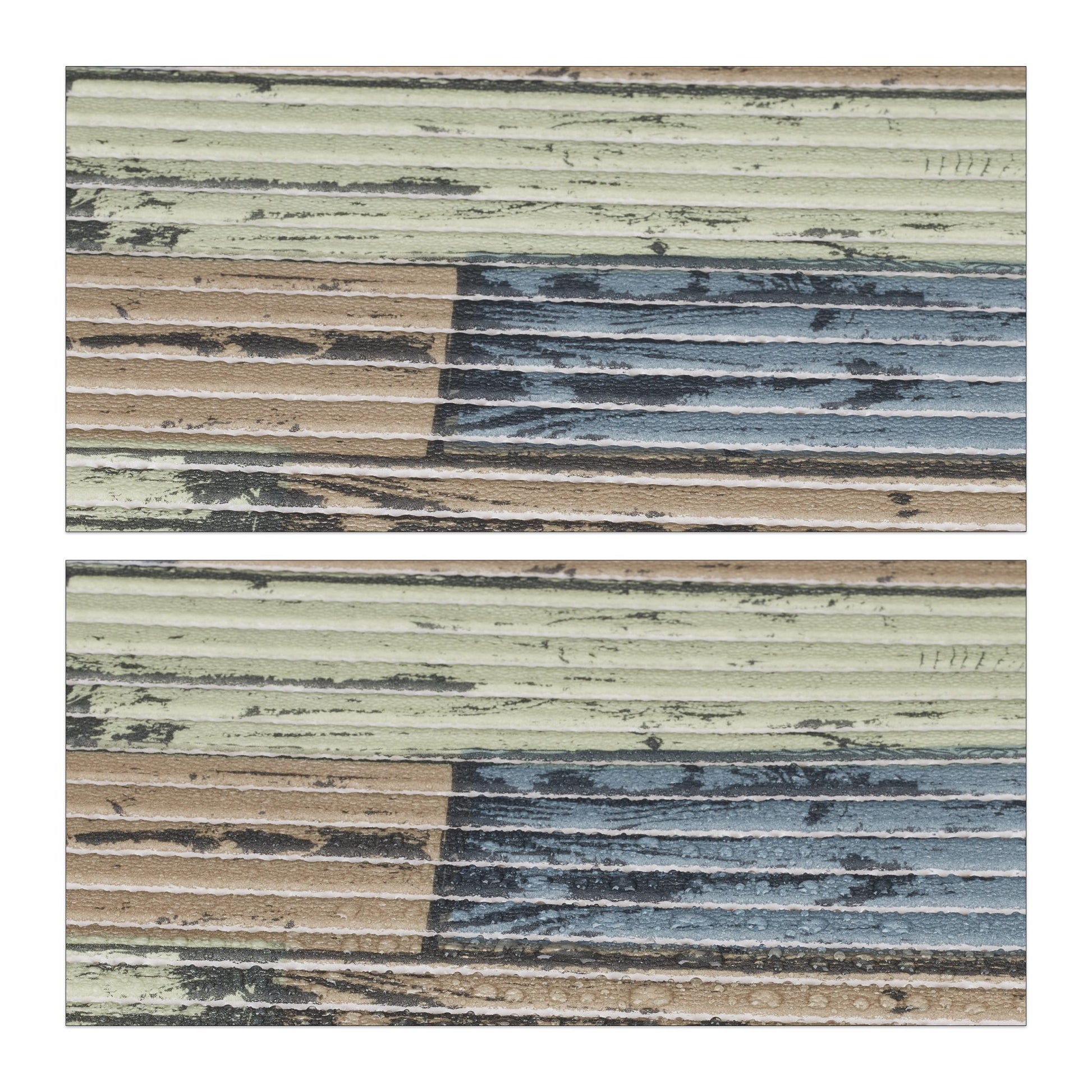 Weichschaummatte Badezimmer Beige-Blau-Hellbraun von Relaxdays