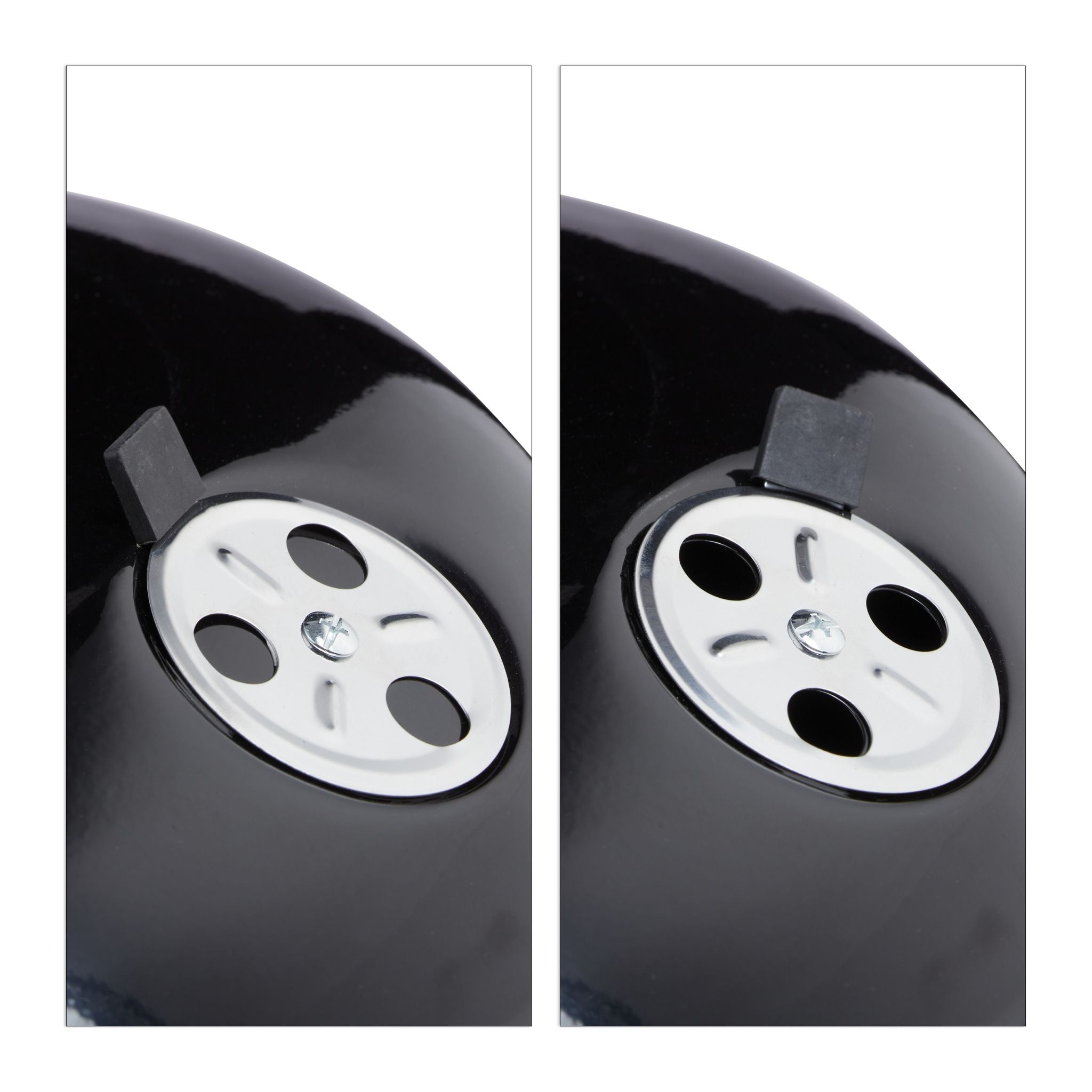 Kugelgrill mit Deckel Schwarz-Silber von Relaxdays