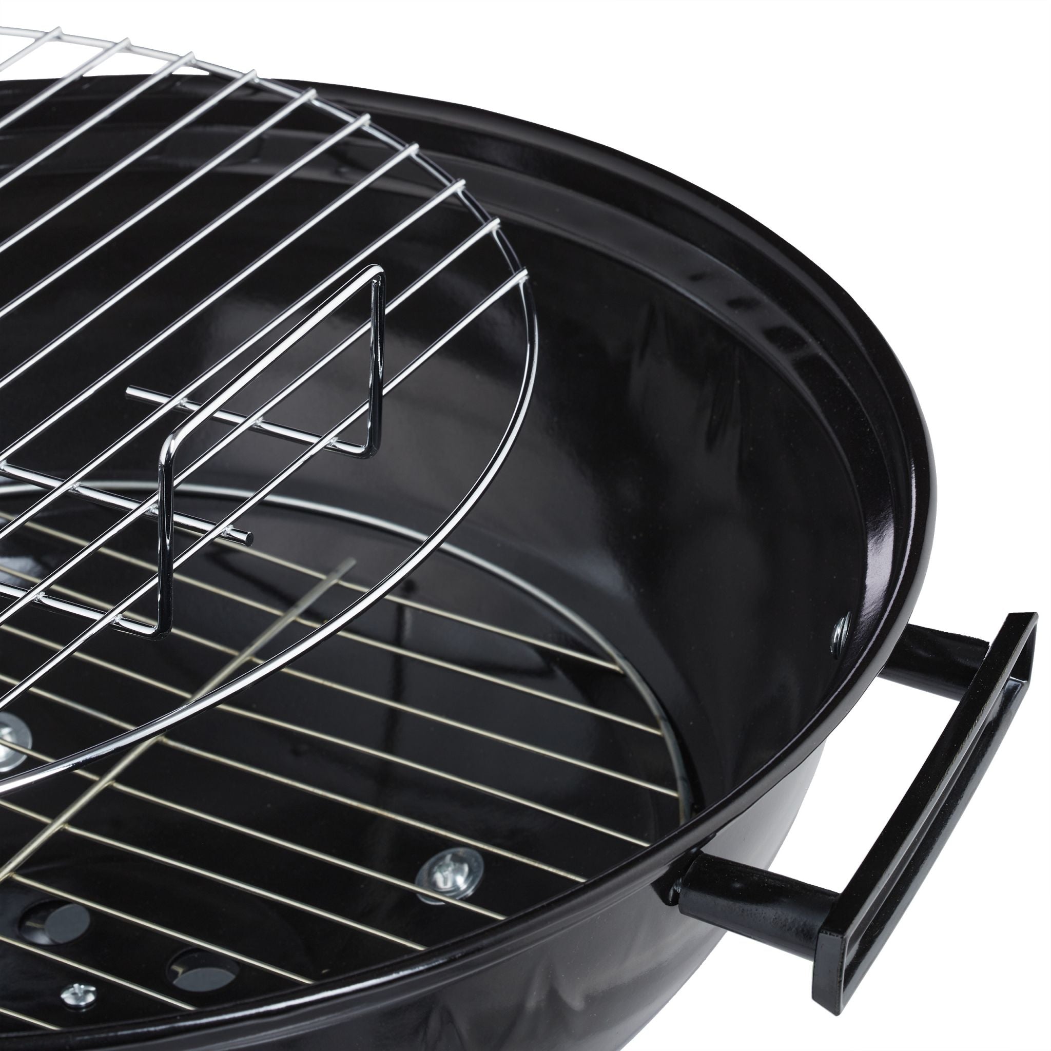Kugelgrill mit Deckel Schwarz-Silber von Relaxdays