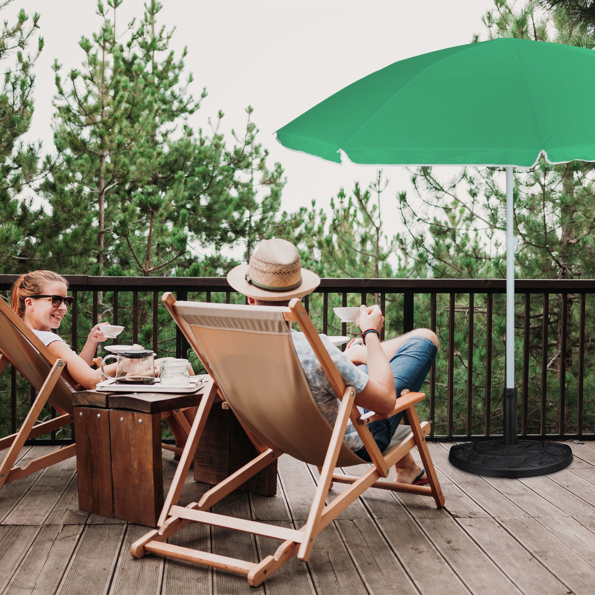 Sonnenschirmständer halbrund Dunkelbraun von Relaxdays