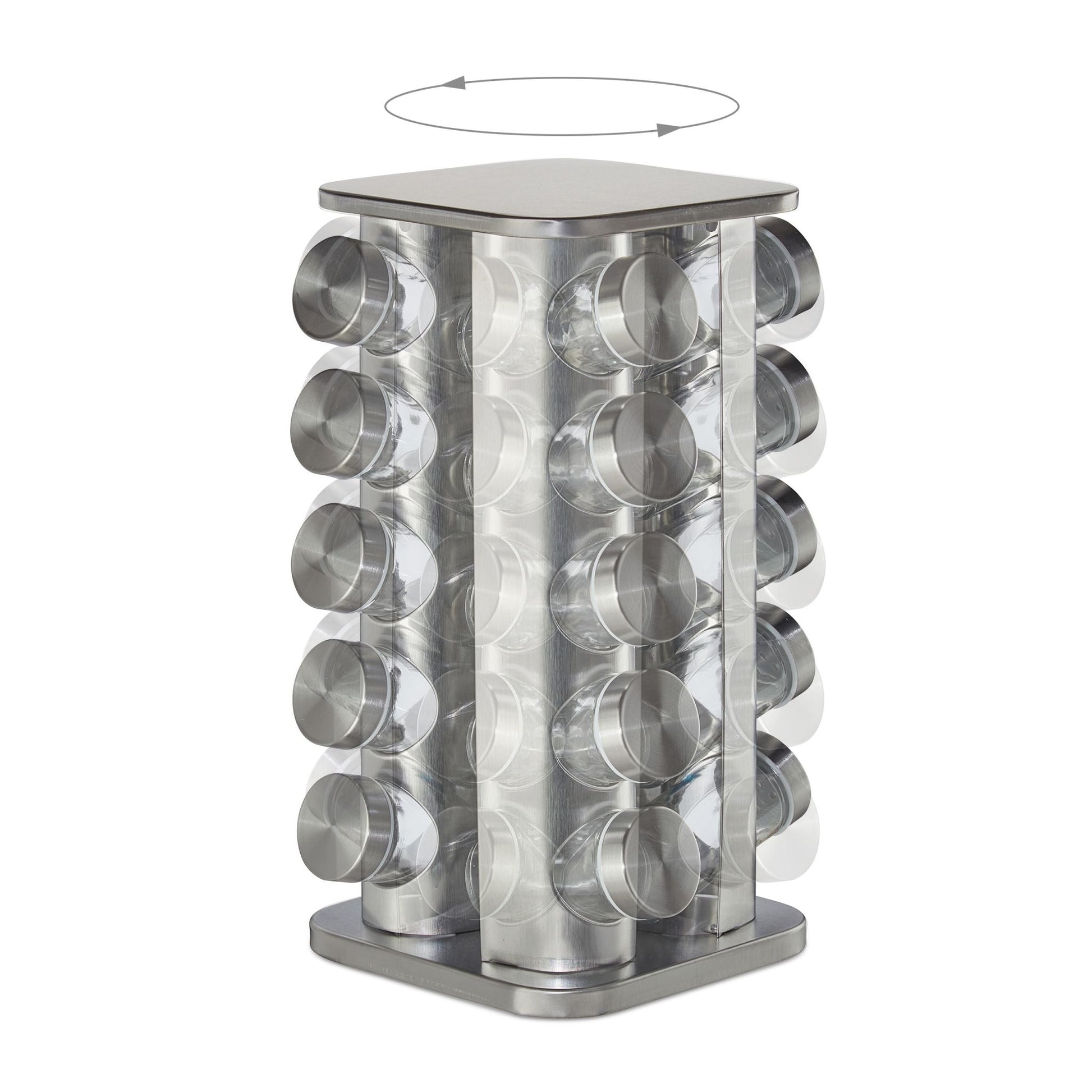 Gewürzkarussell mit 20 Gläsern Silber-Transparent von Relaxdays