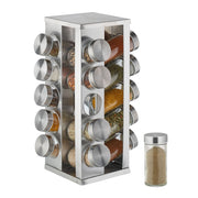 Gewürzkarussell eckig mit 20 Gläsern Silber-Transparent von Relaxdays