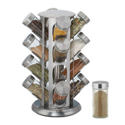 Gewürzkarussell mit 16 Gläsern Silber-Transparent von Relaxdays