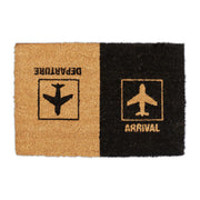 Fussmatte Kokos Arrival Departure Hellbraun-Schwarz von Relaxdays