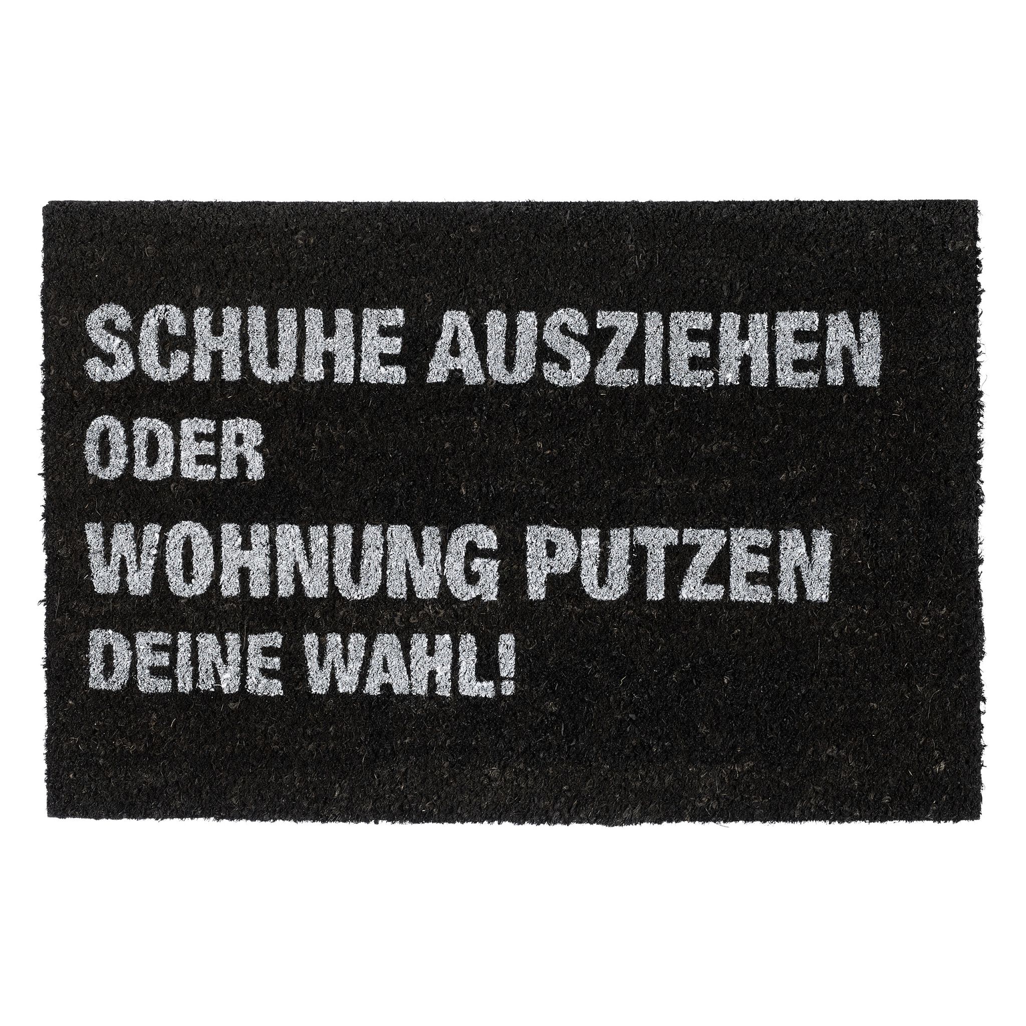 Fussmatte Kokos Wohnung putzen Weiss-Schwarz von Relaxdays
