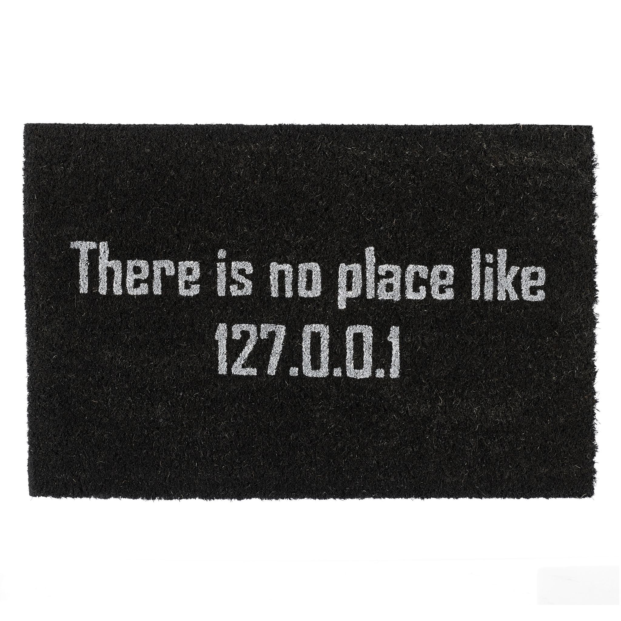 Fussmatte Kokos 127.0.0.1 Weiss-Schwarz von Relaxdays