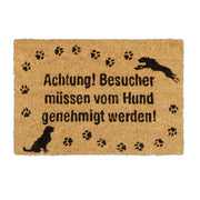 Fussmatte Kokos Hund Hellbraun-Schwarz von Relaxdays