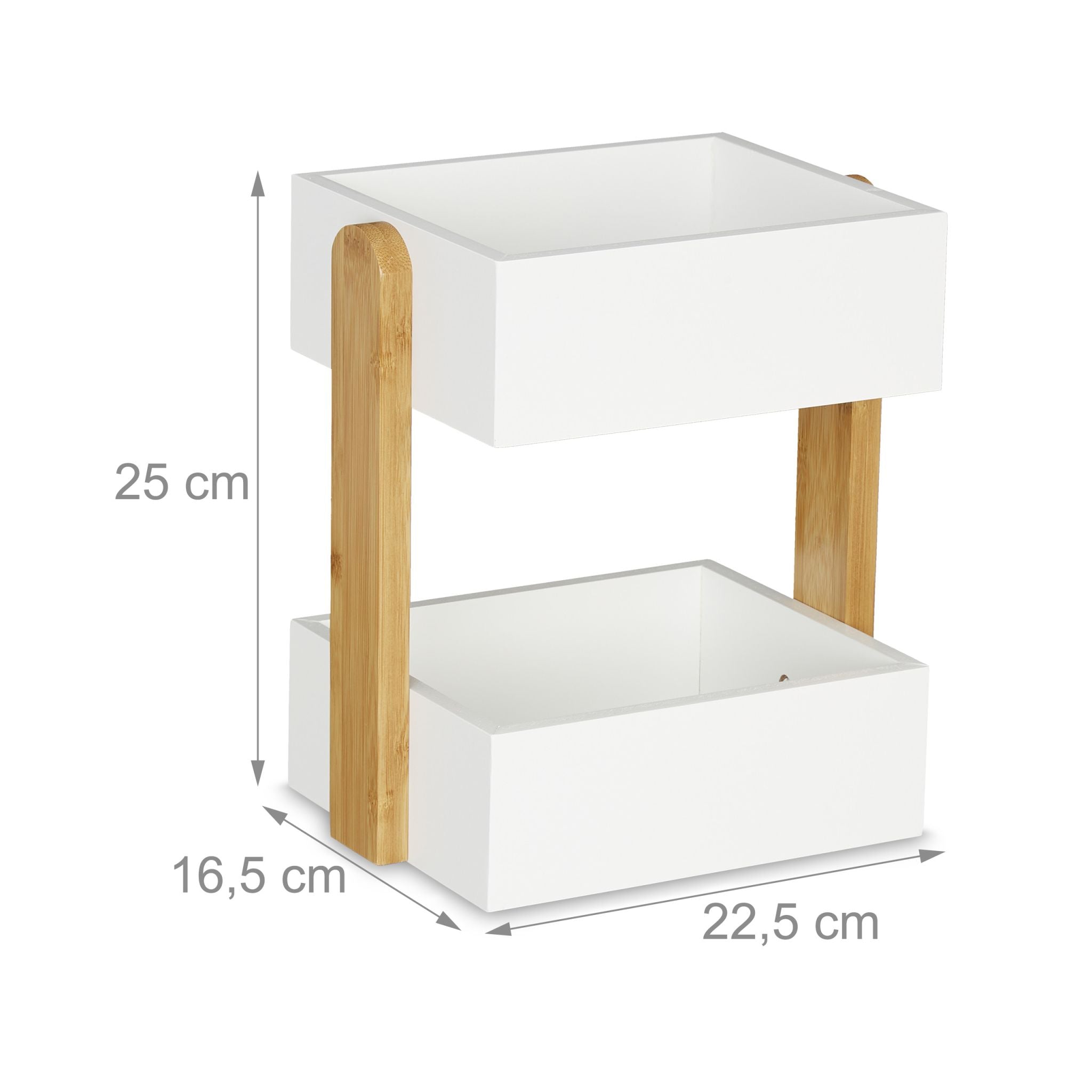 Schreibtisch Organizer 2 Fächer Weiss-Hellbraun von Relaxdays