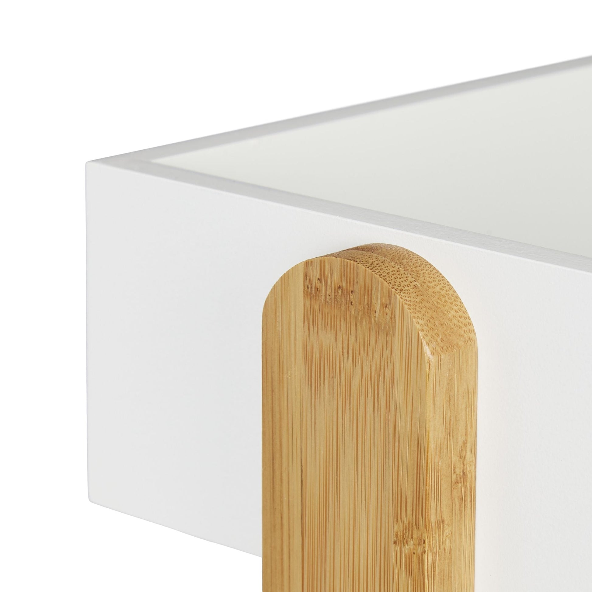Schreibtisch Organizer 2 Fächer Weiss-Hellbraun von Relaxdays
