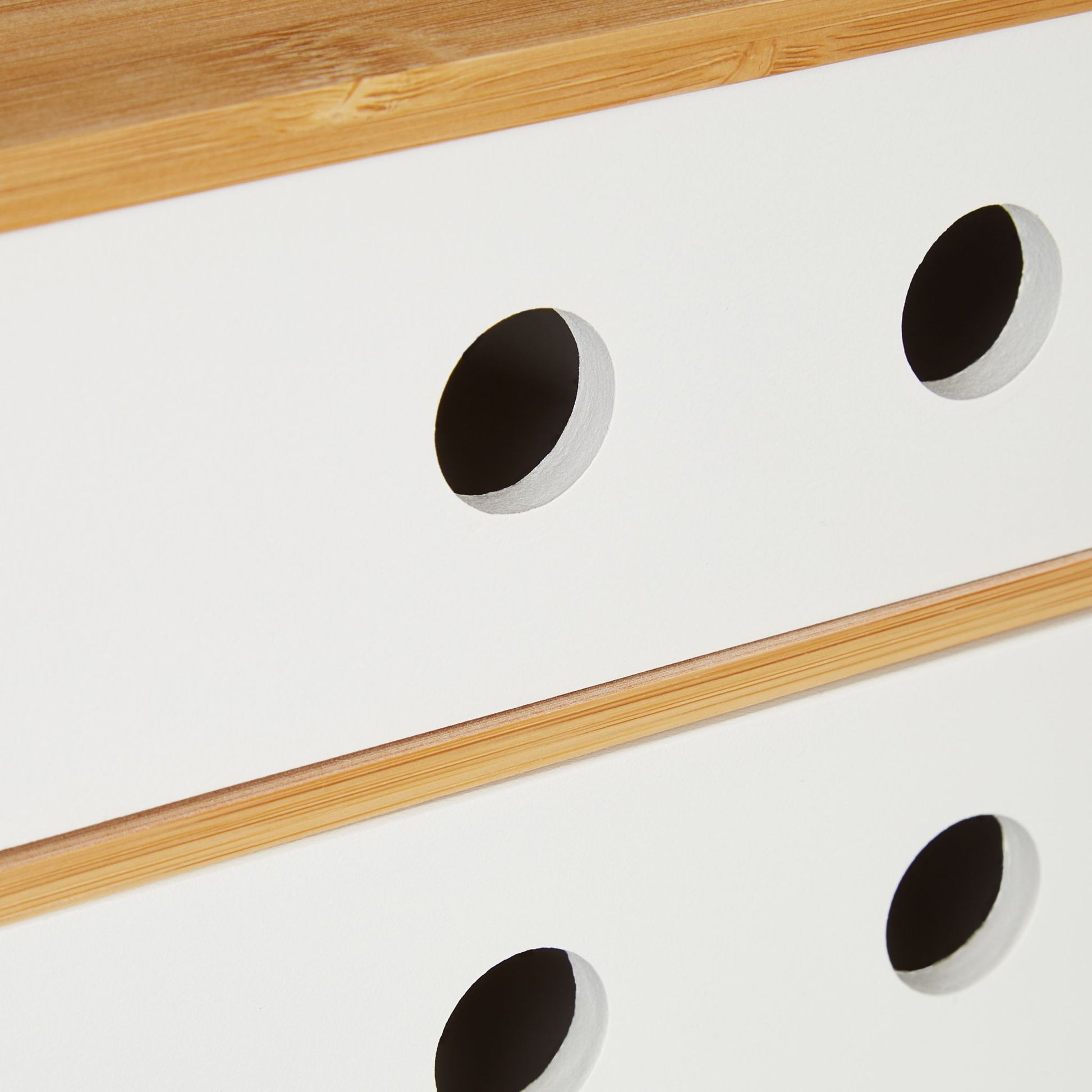 Schreibtisch Organizer 2 Schubladen Weiss-Hellbraun von Relaxdays