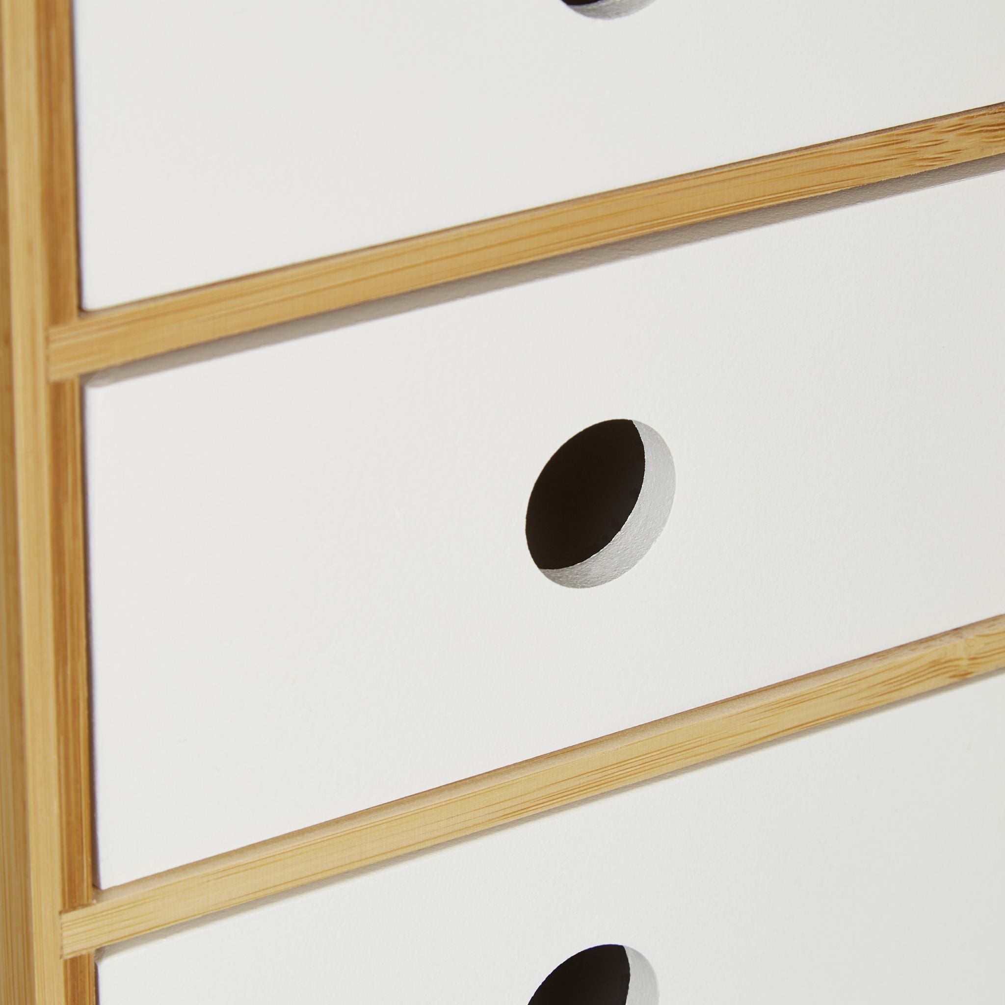 Schreibtisch Organizer 3 Schubladen Weiss-Hellbraun von Relaxdays