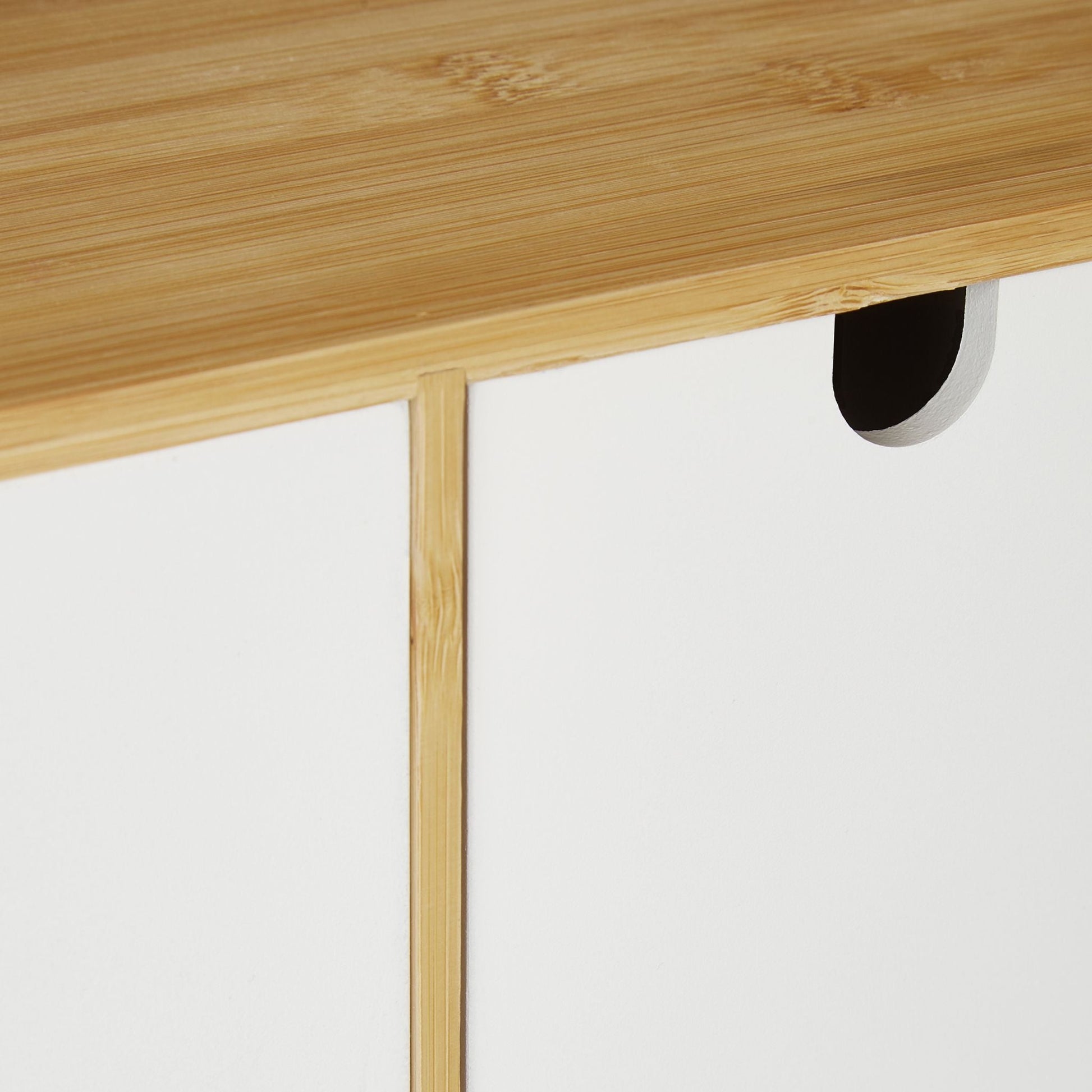 Schreibtisch Organizer 2 Schubladen Weiss-Hellbraun von Relaxdays