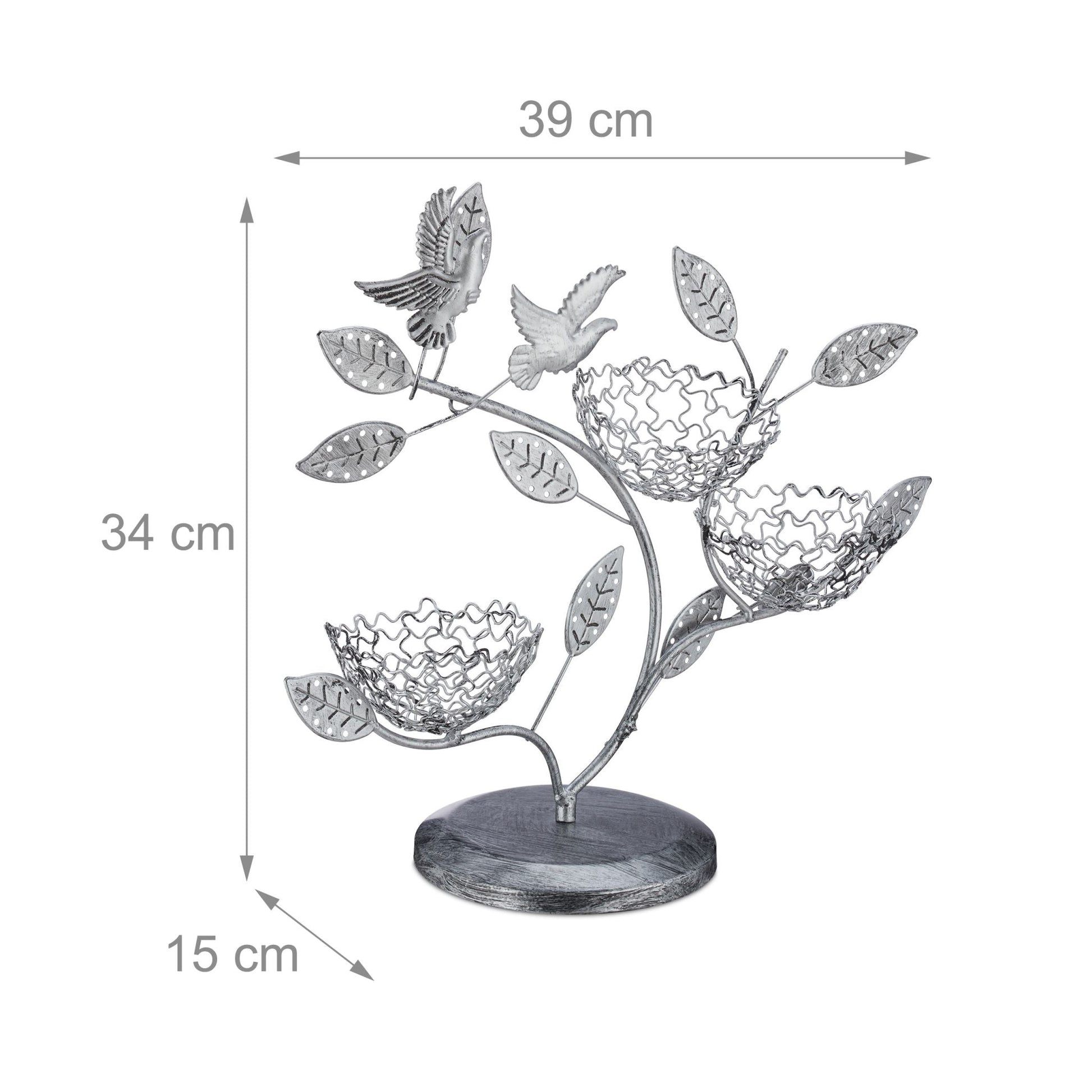Schmuckbaum für Ohrstecker und Ringe Silber von Relaxdays