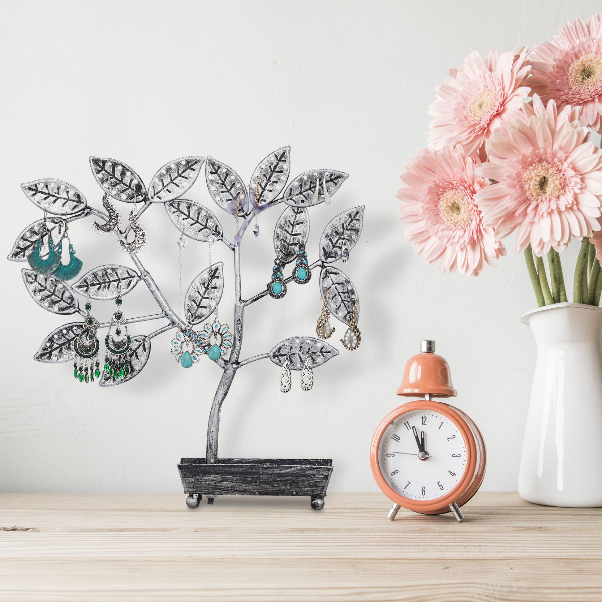 Schmuckbaum mit Schale Schwarz-Silber von Relaxdays