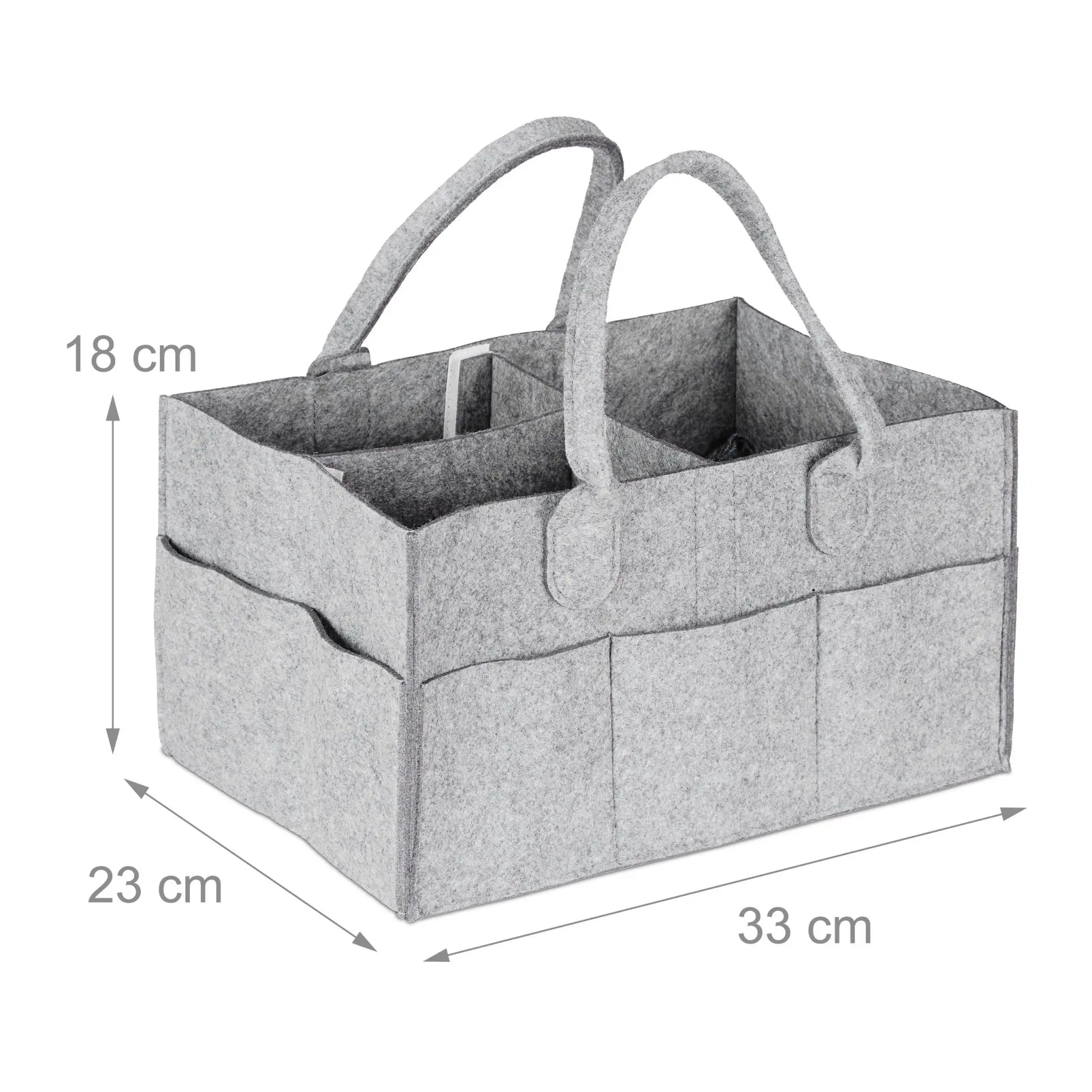 Baby Windel Caddy Filz Grau von Relaxdays