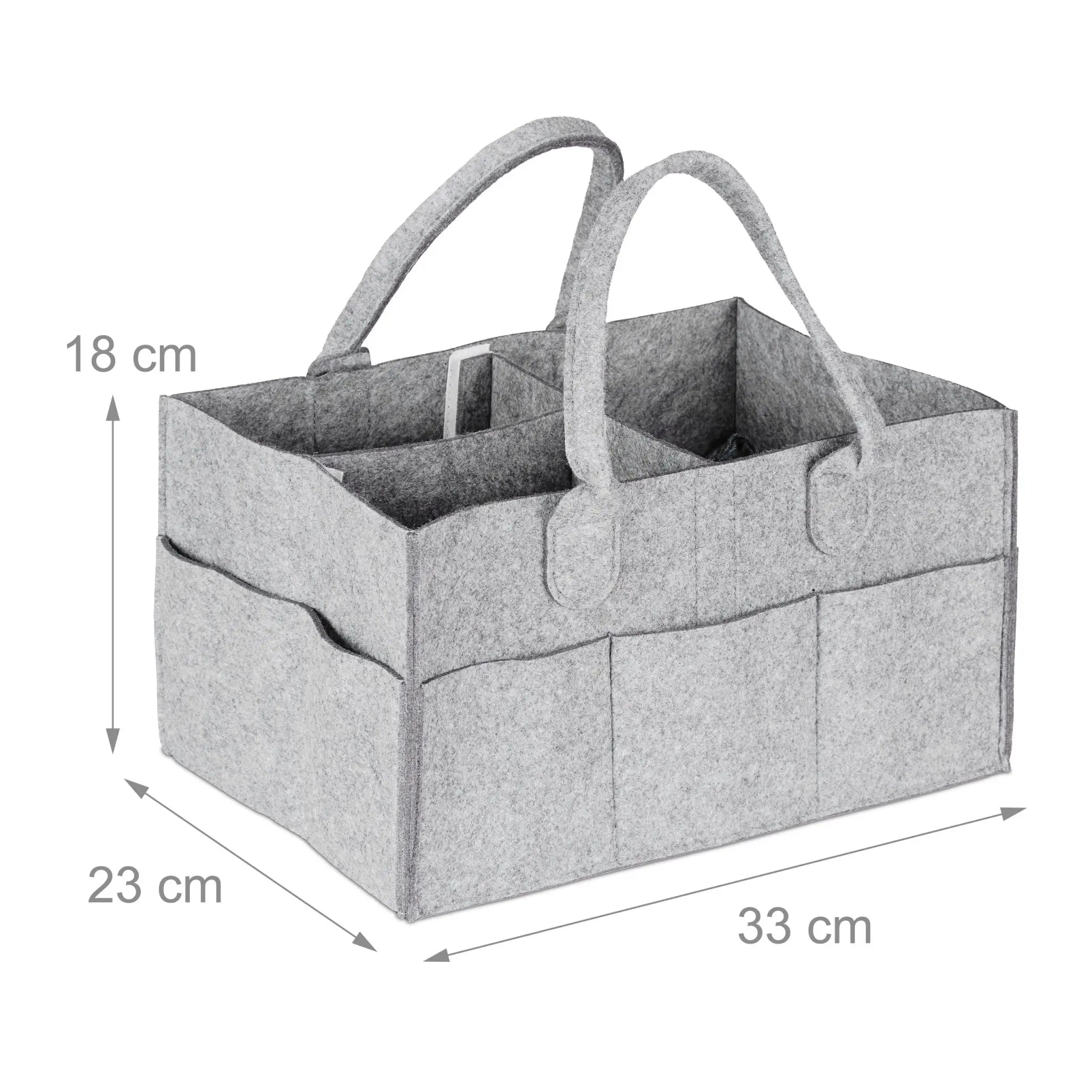 Baby Windel Caddy Filz Grau von Relaxdays