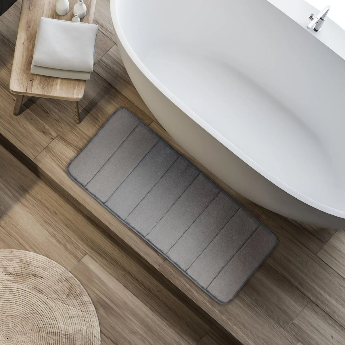 Memoryschaum Badematte in Grau Grau von Relaxdays