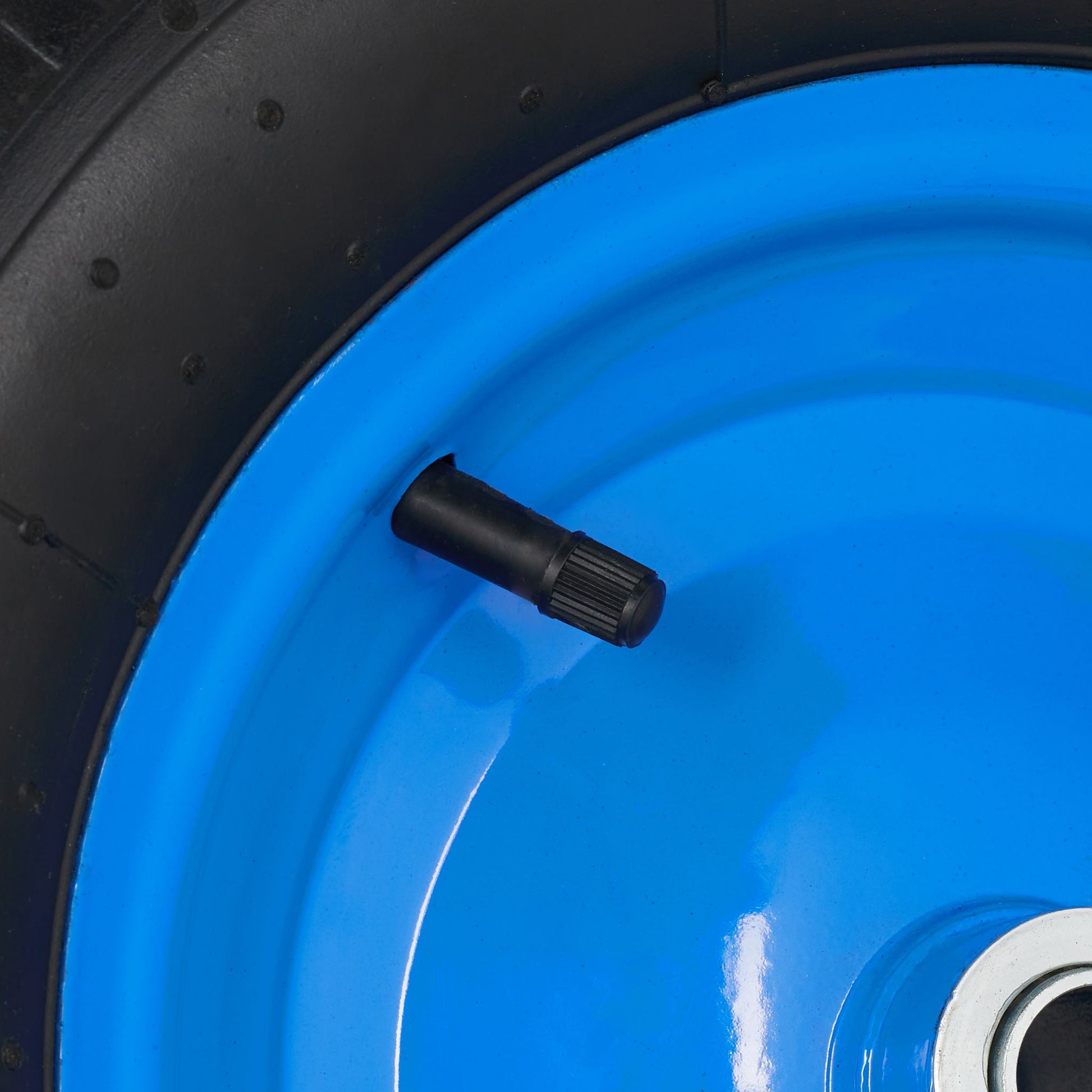 Schubkarrenrad 4.80 4.00-8 mit Achse Blau-Schwarz von Relaxdays