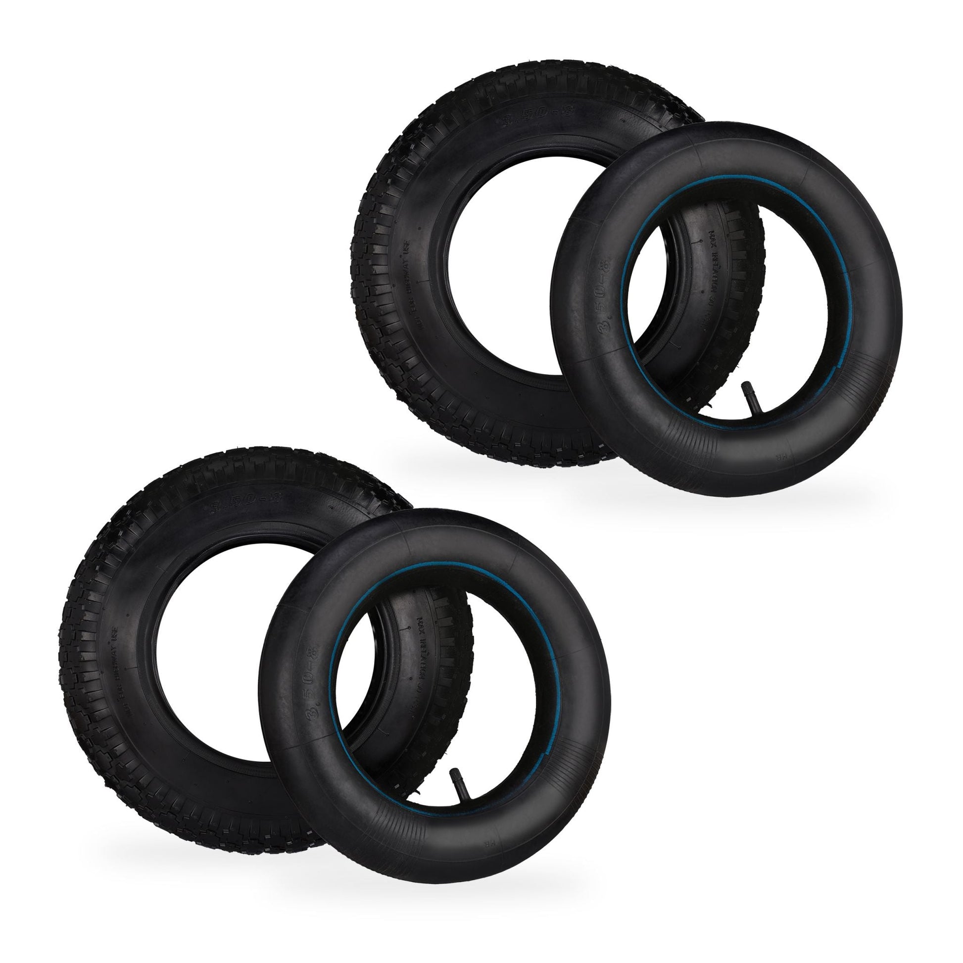 Schubkarrenrad mit Schlauch 2er-Set Schwarz von Relaxdays